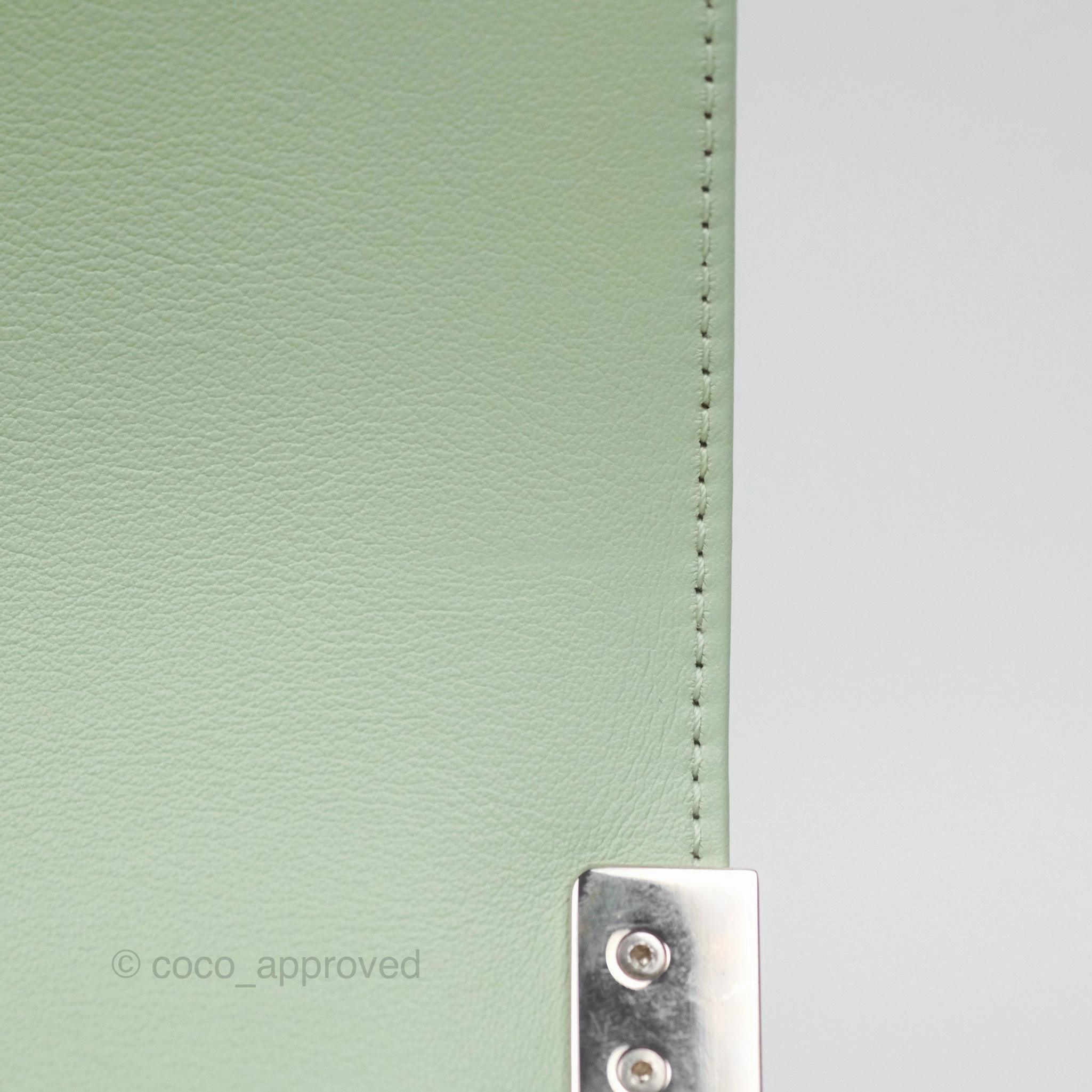 Chanel Medium Chevron Boy Mint Green Calfskin Silver Hardware