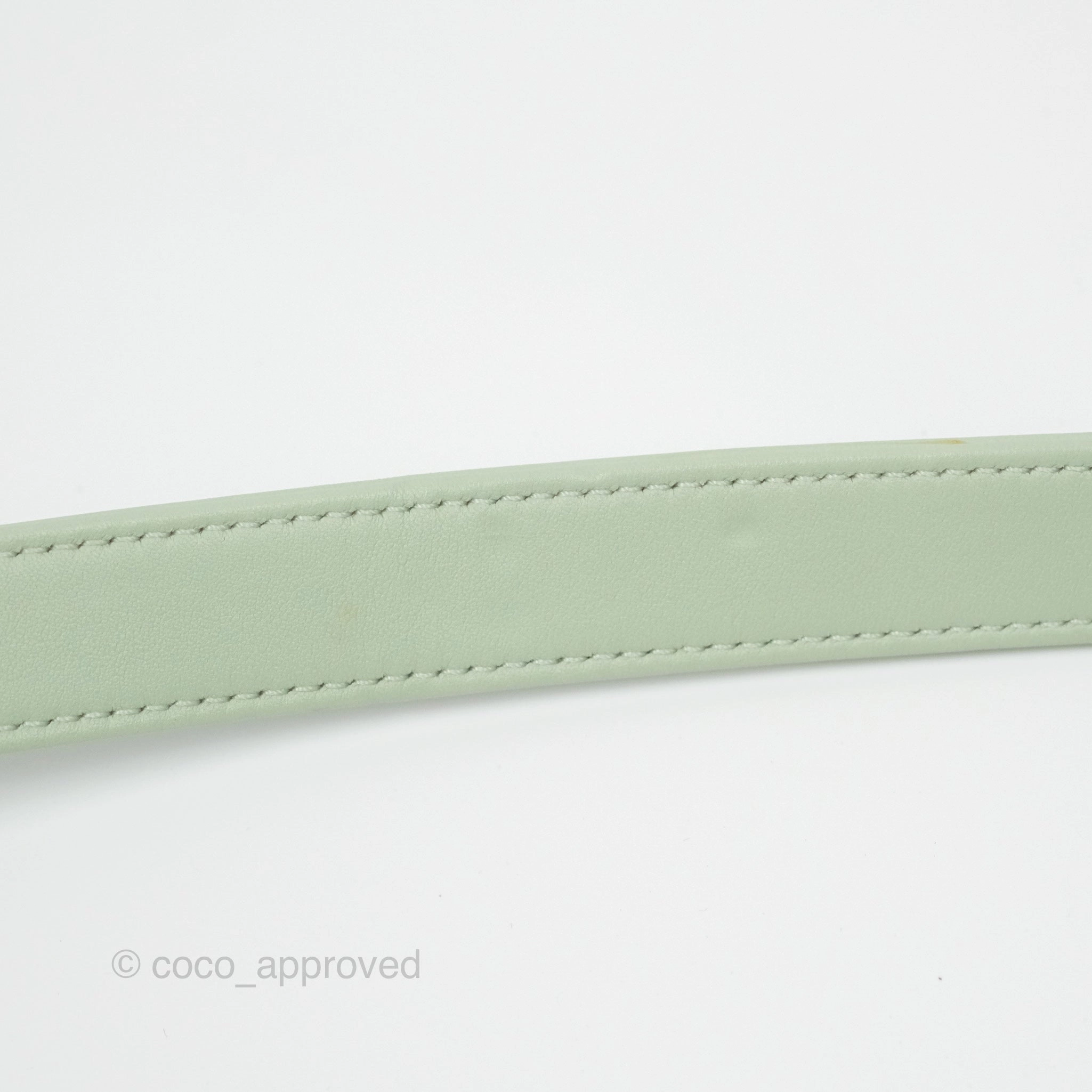 Chanel Medium Chevron Boy Mint Green Calfskin Silver Hardware