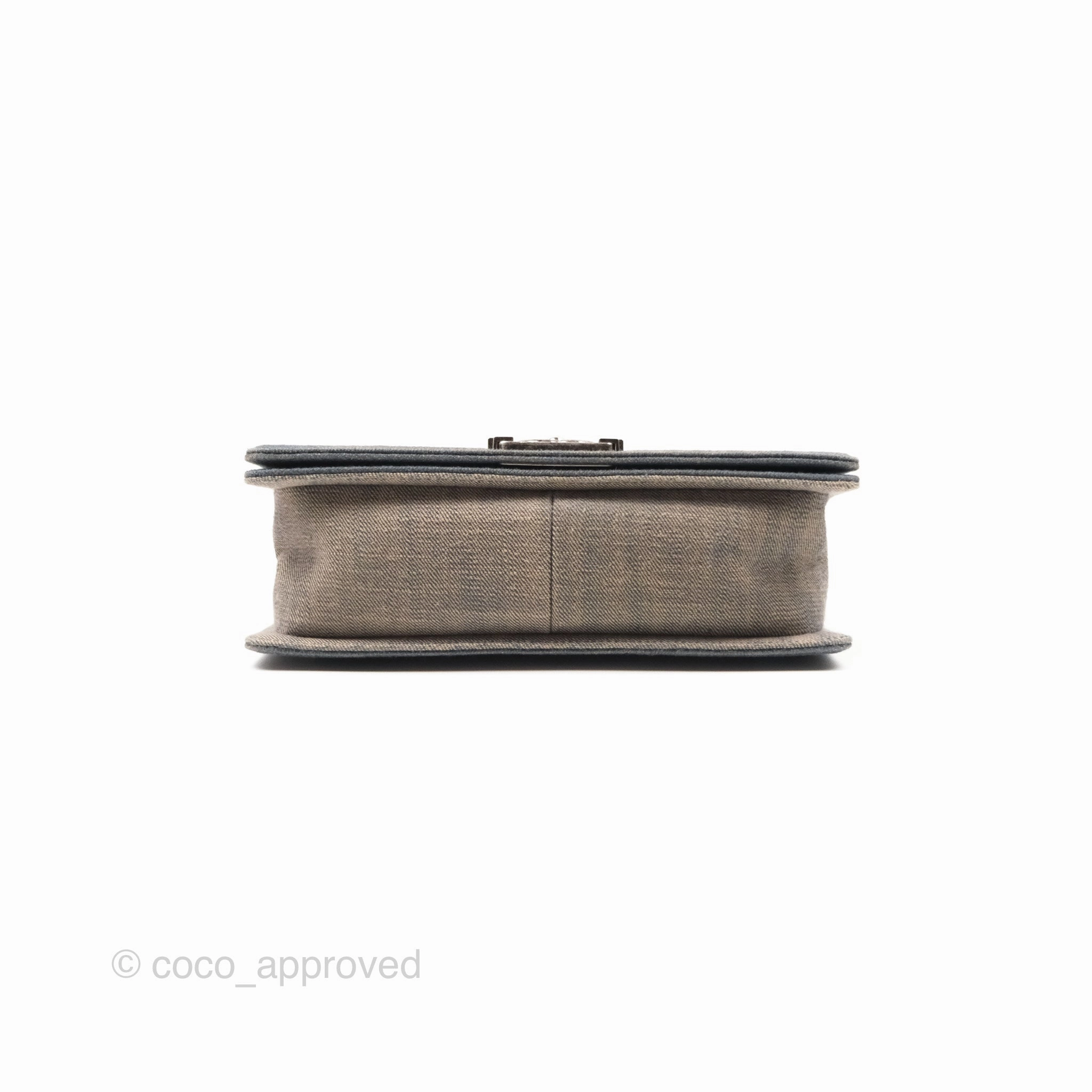 Chanel Medium Chevron Boy Washed Denim Ruthenium Hardware