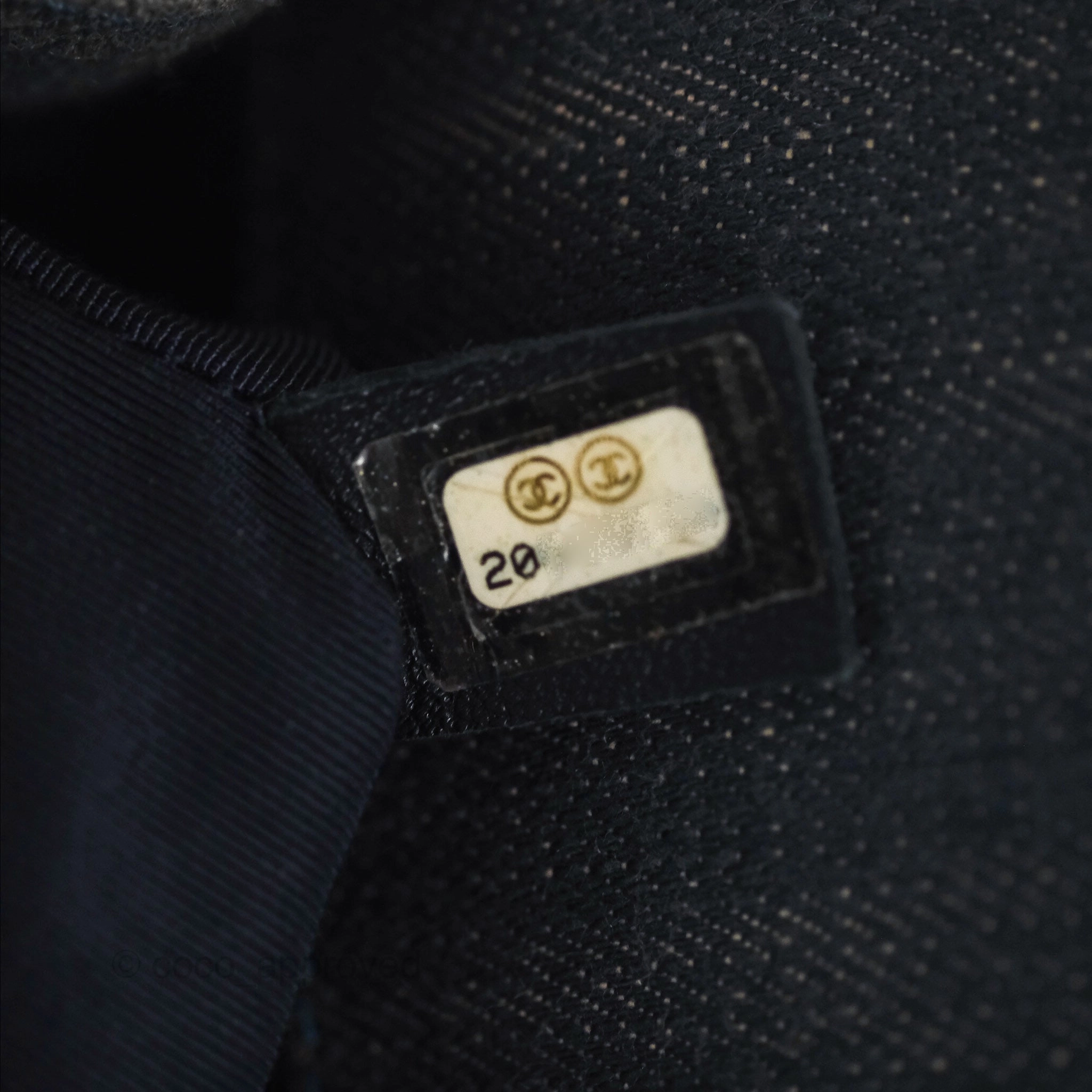 Chanel Medium Chevron Boy Washed Denim Ruthenium Hardware