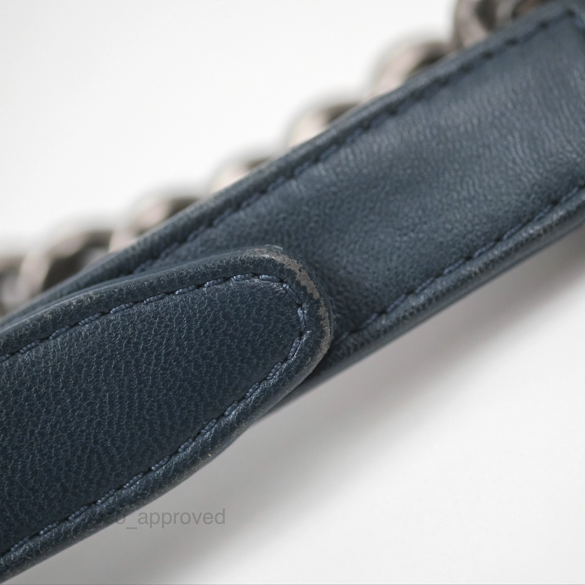 Chanel Medium Chevron Boy Washed Denim Ruthenium Hardware