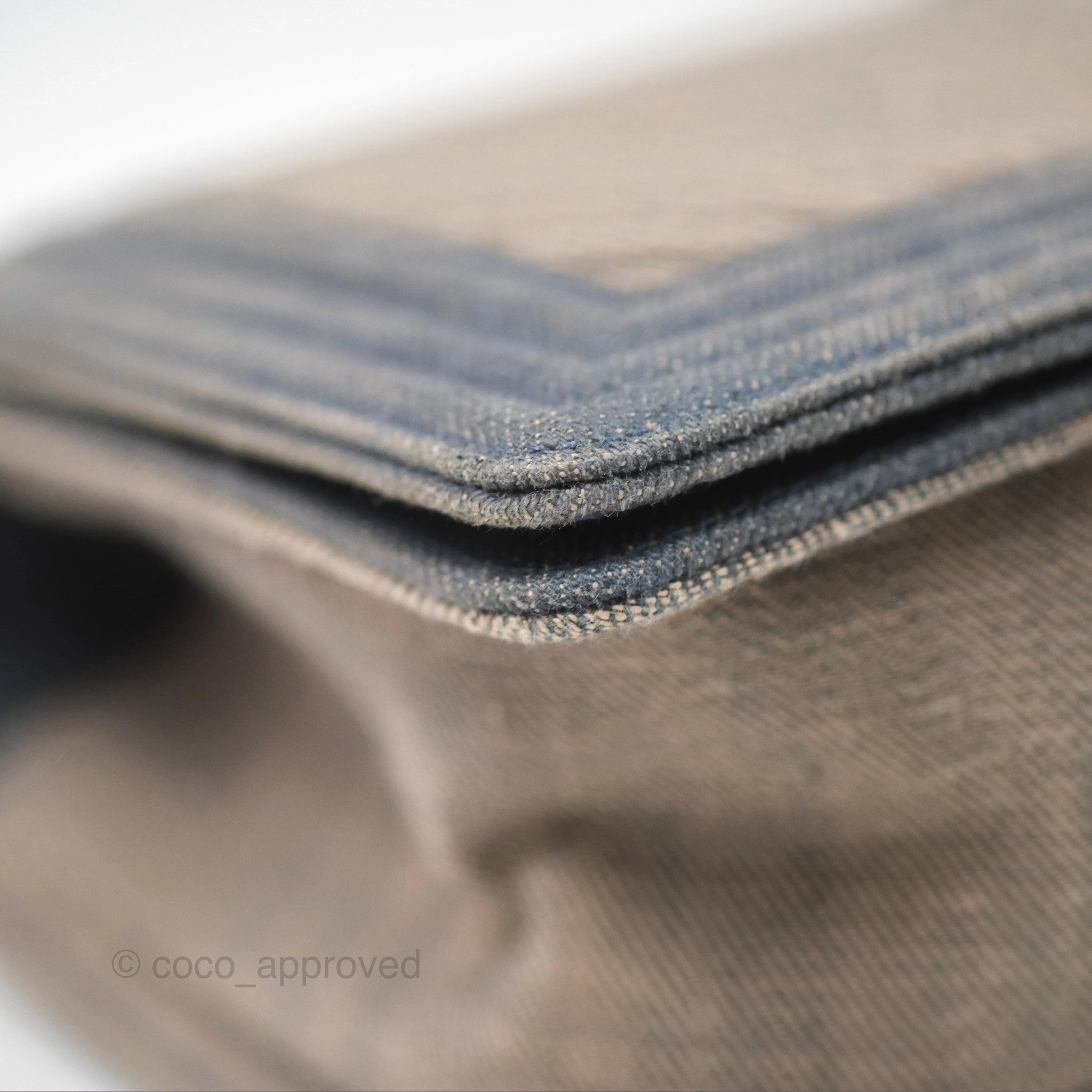 Chanel Medium Chevron Boy Washed Denim Ruthenium Hardware