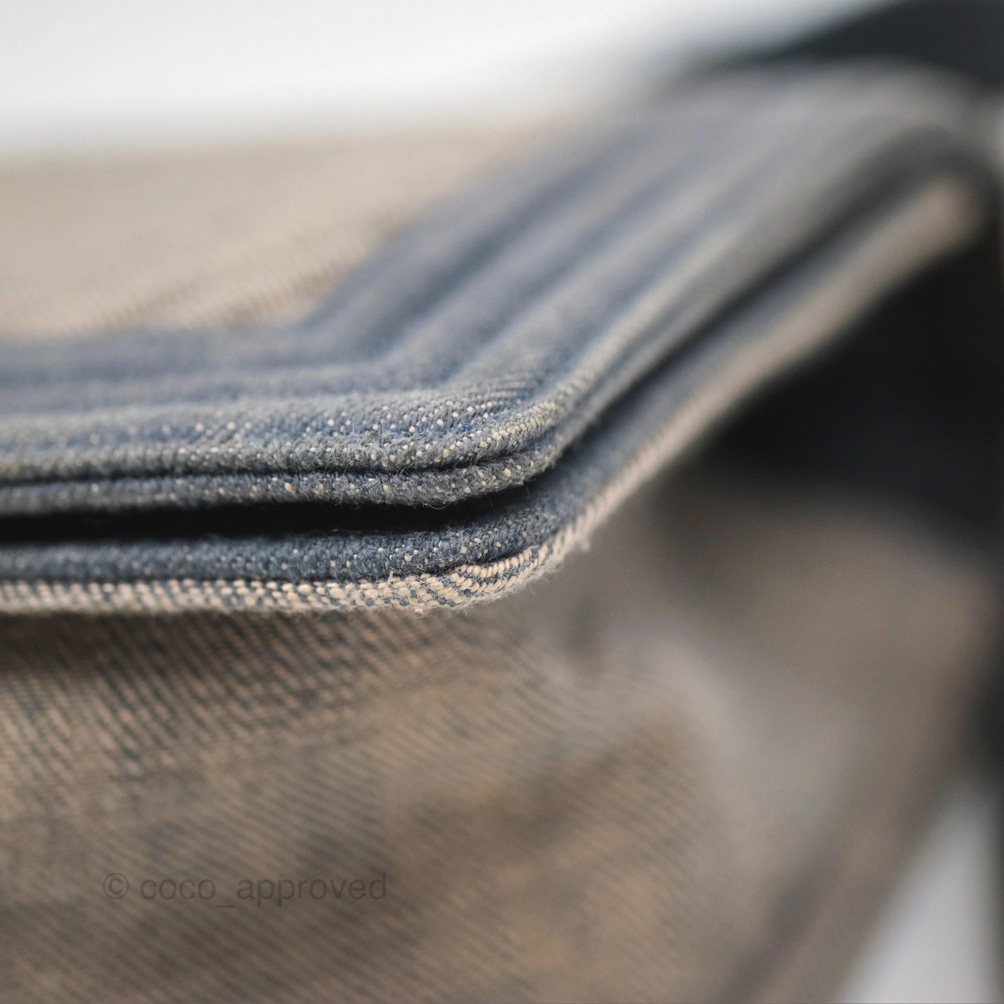 Chanel Medium Chevron Boy Washed Denim Ruthenium Hardware
