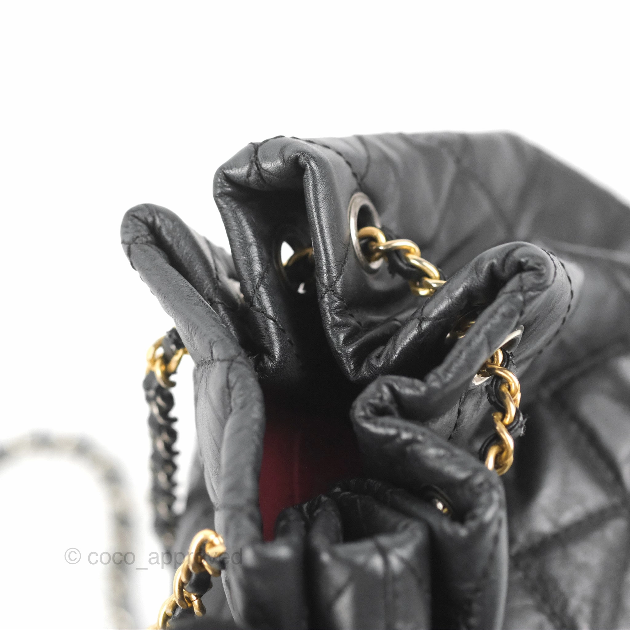 Chanel Medium Gabrielle Backpack Black Aged Calfskin