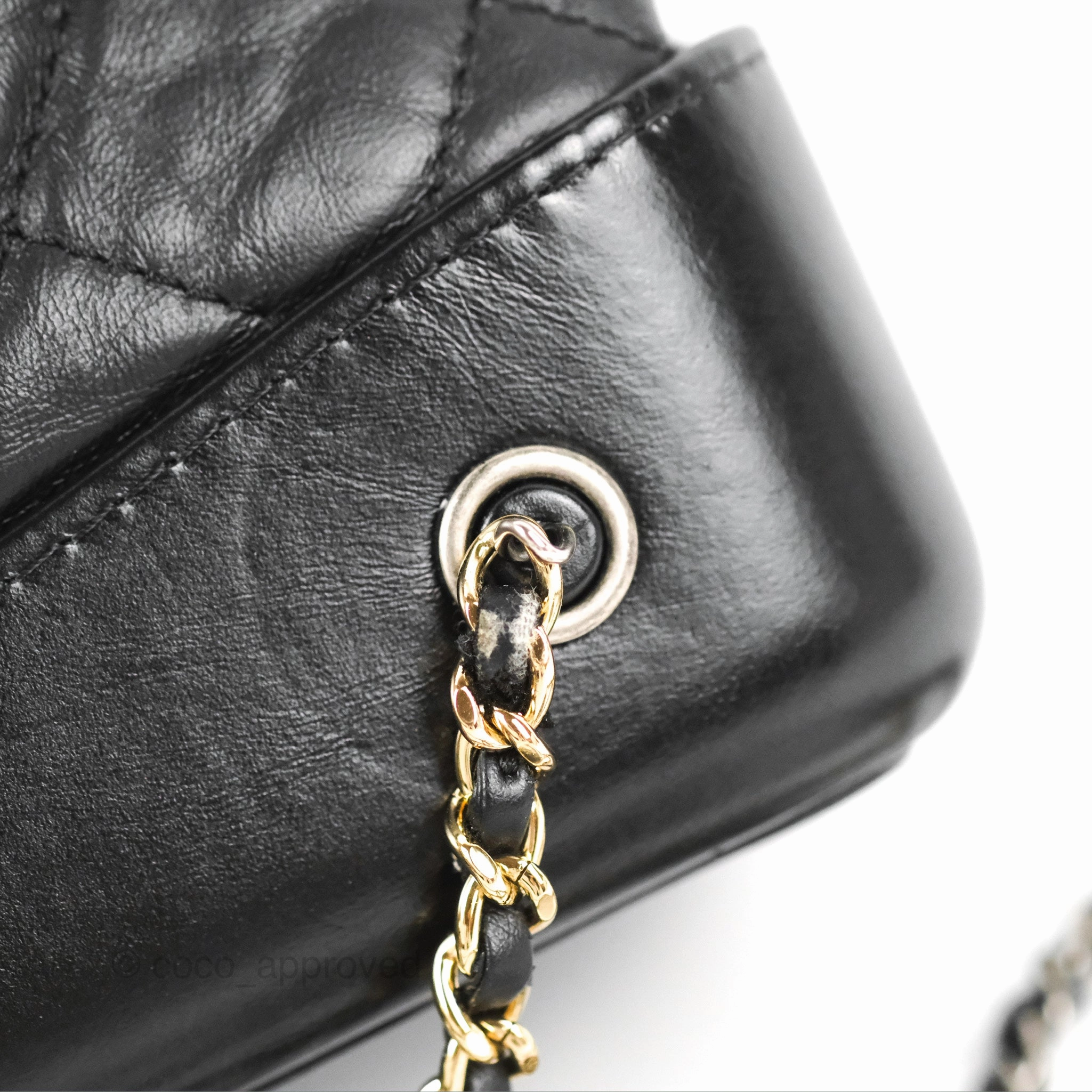 Chanel Medium Gabrielle Backpack Black Aged Calfskin