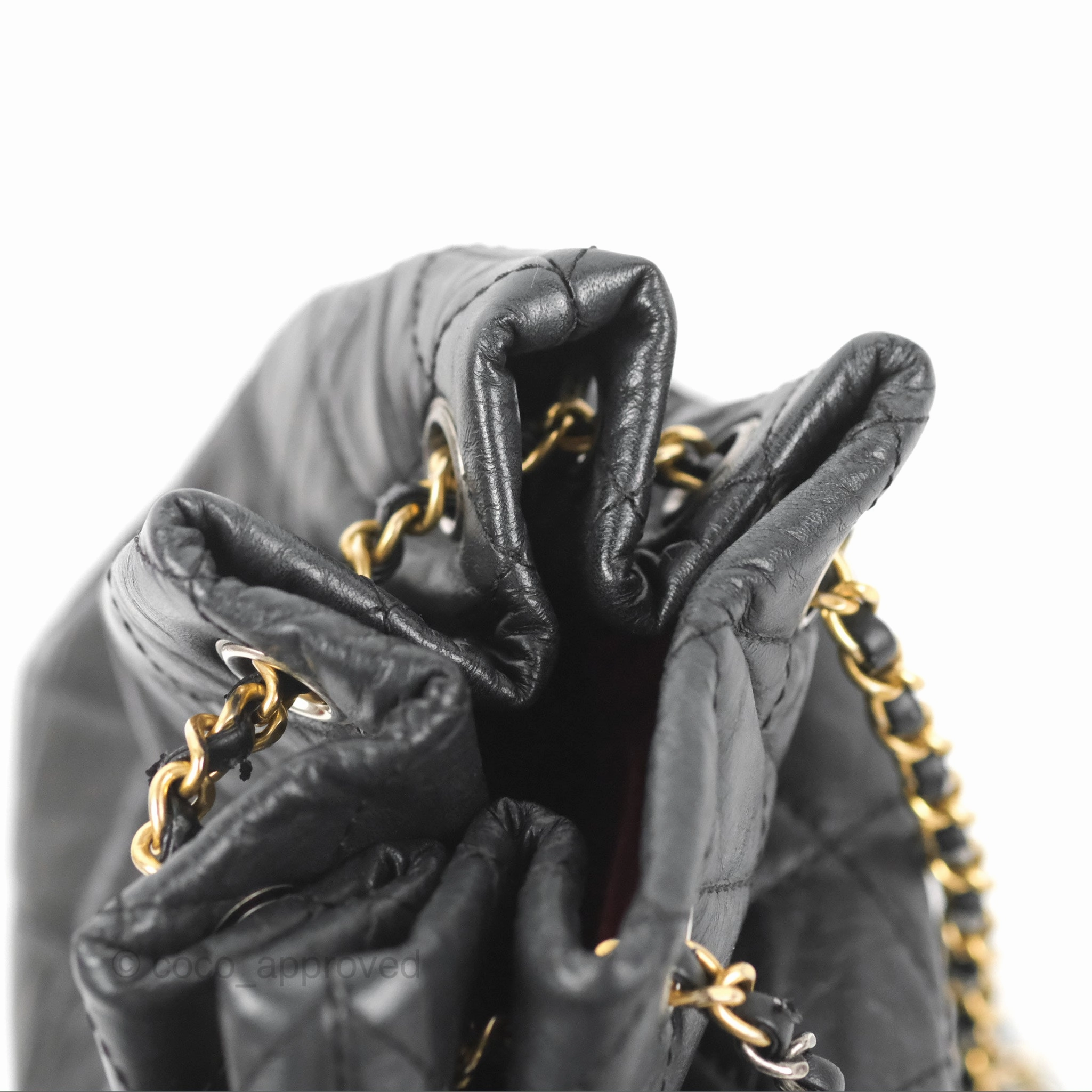 Chanel Medium Gabrielle Backpack Black Aged Calfskin