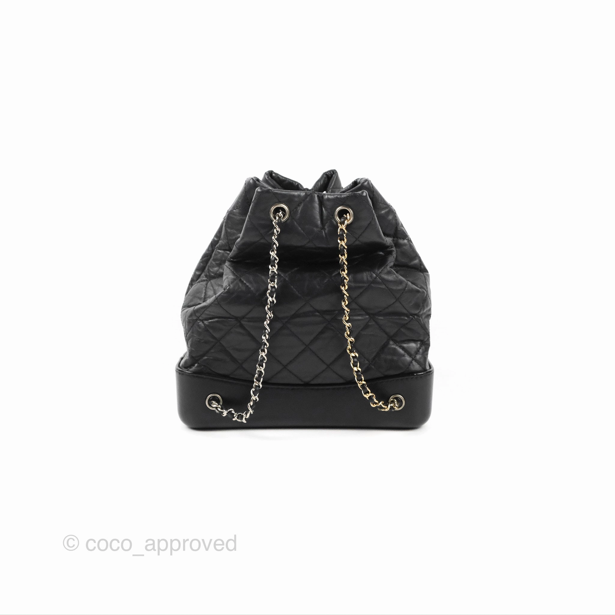Chanel Medium Gabrielle Backpack Black Aged Calfskin