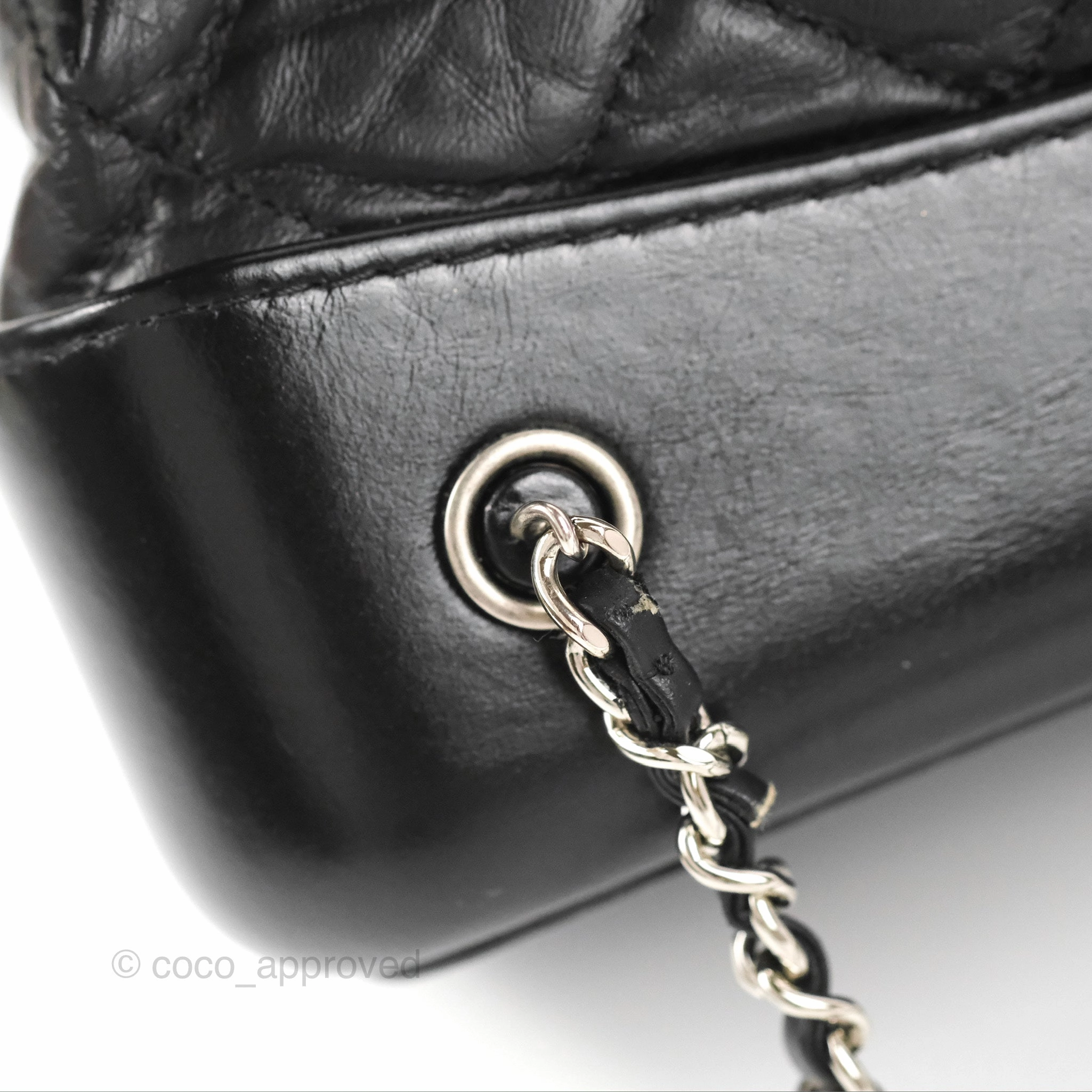 Chanel Medium Gabrielle Backpack Black Aged Calfskin