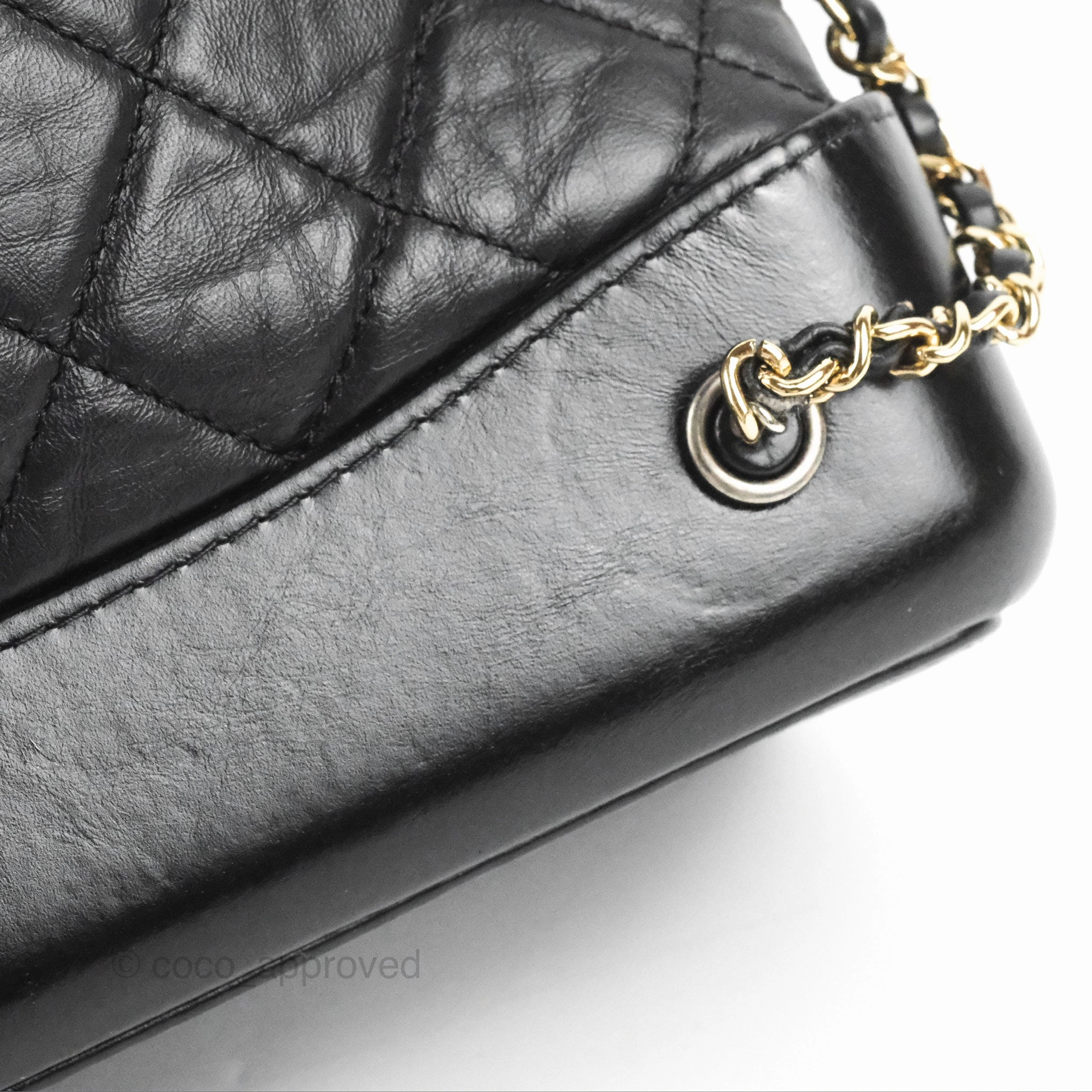 Chanel Medium Gabrielle Backpack Black Aged Calfskin