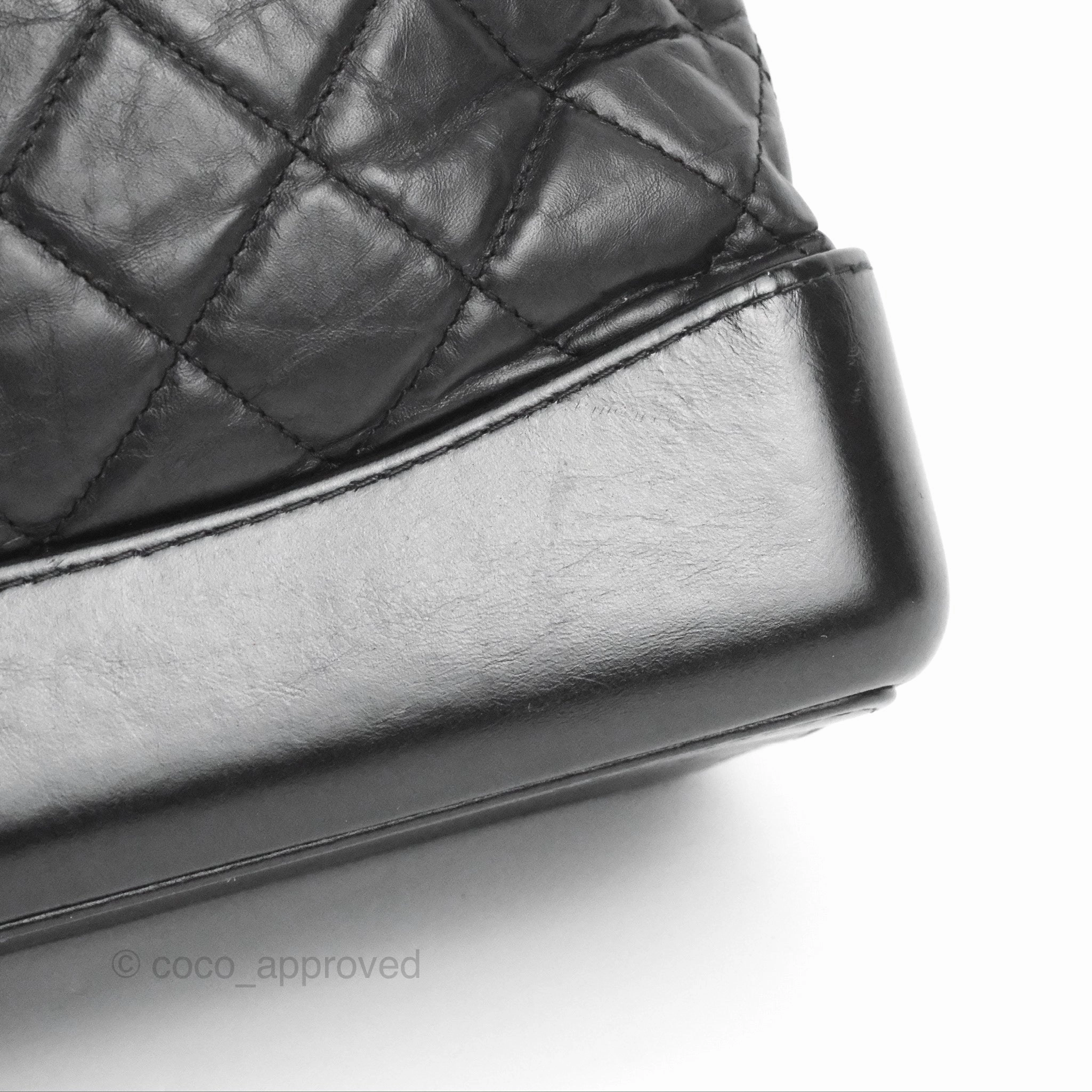 Chanel Medium Gabrielle Backpack Black Aged Calfskin