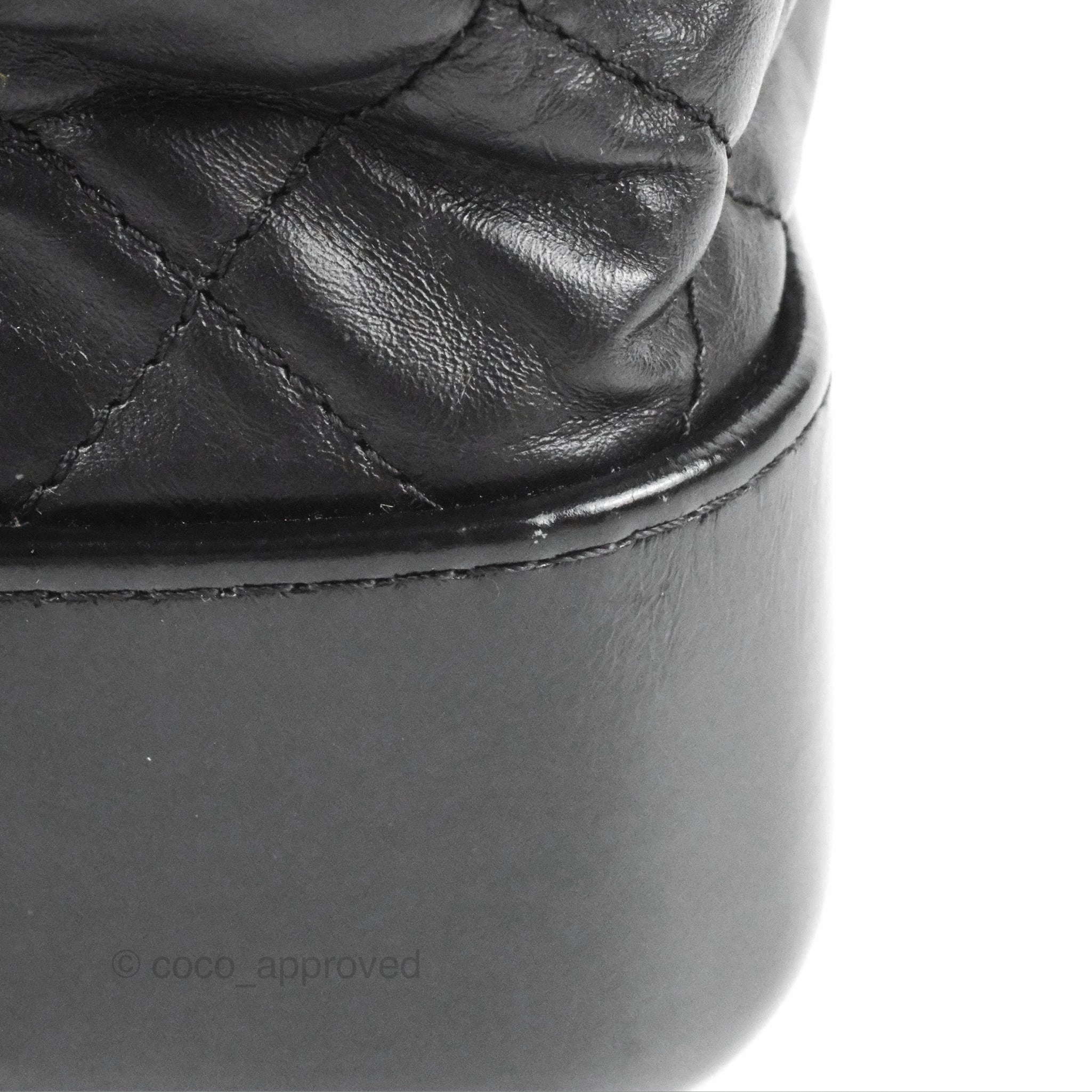 Chanel Medium Gabrielle Backpack Black Aged Calfskin