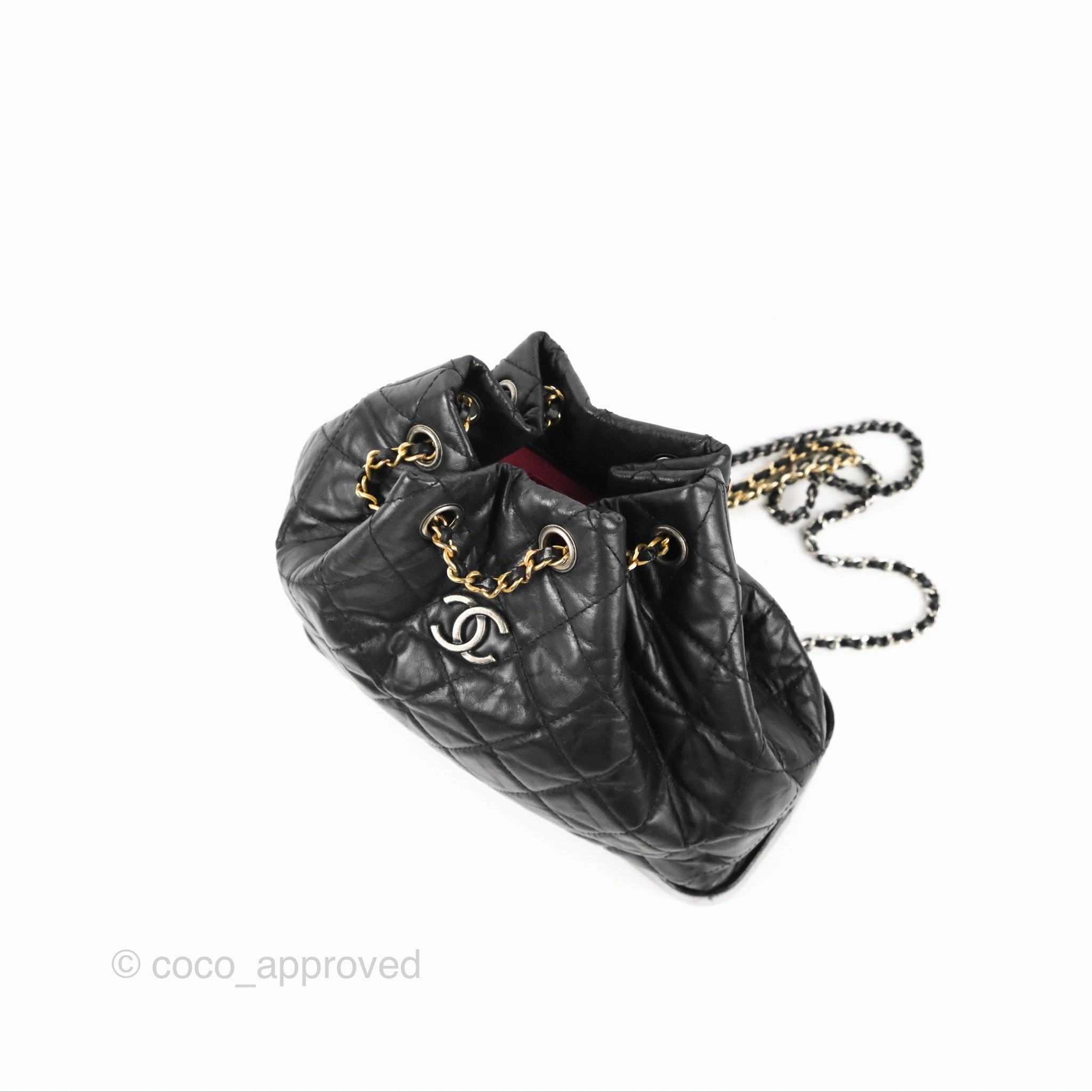 Chanel Medium Gabrielle Backpack Black Aged Calfskin