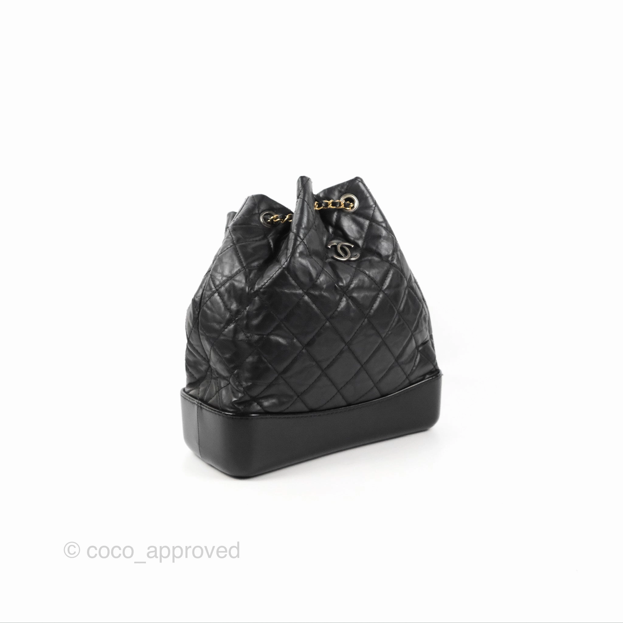 Chanel Medium Gabrielle Backpack Black Aged Calfskin