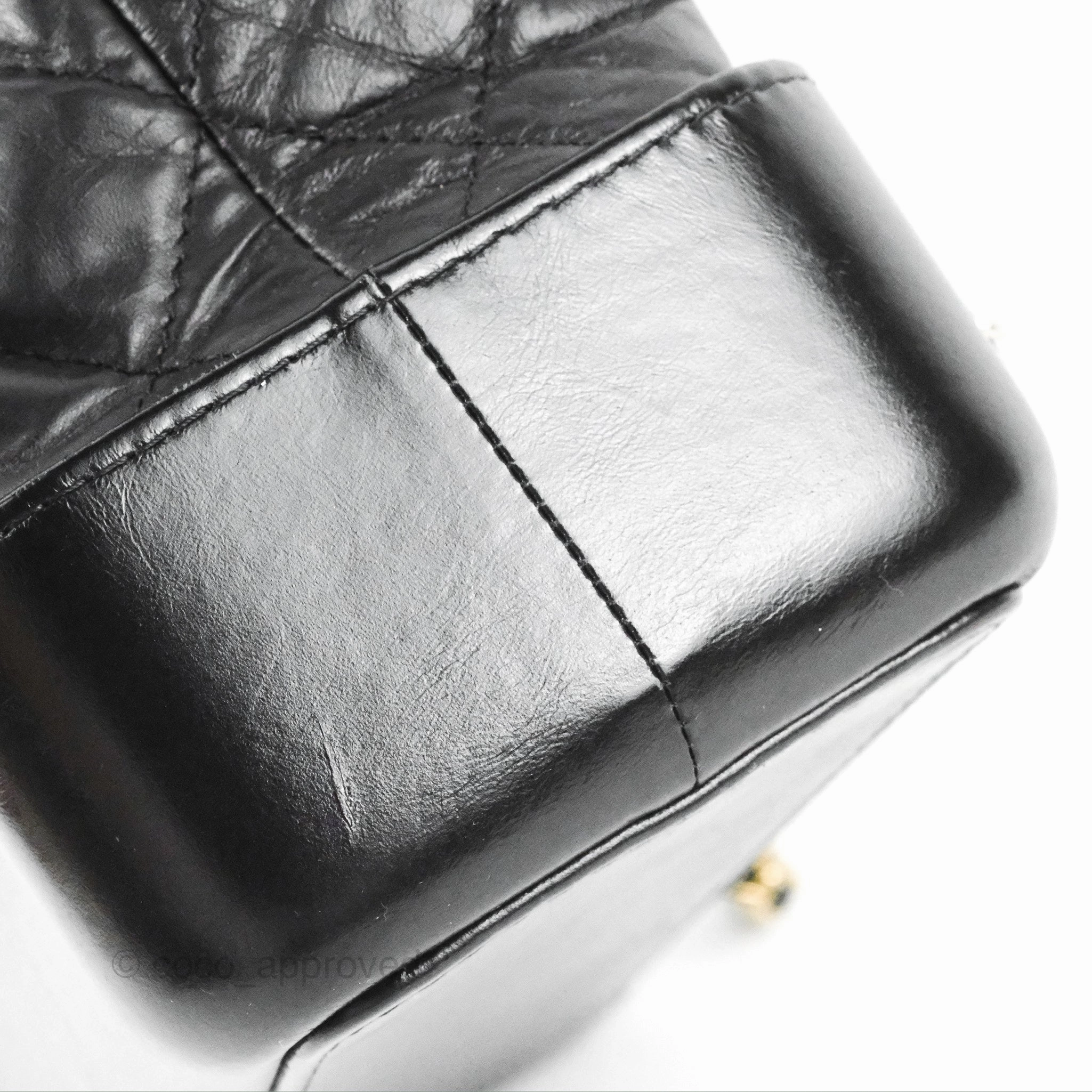 Chanel Medium Gabrielle Backpack Black Aged Calfskin