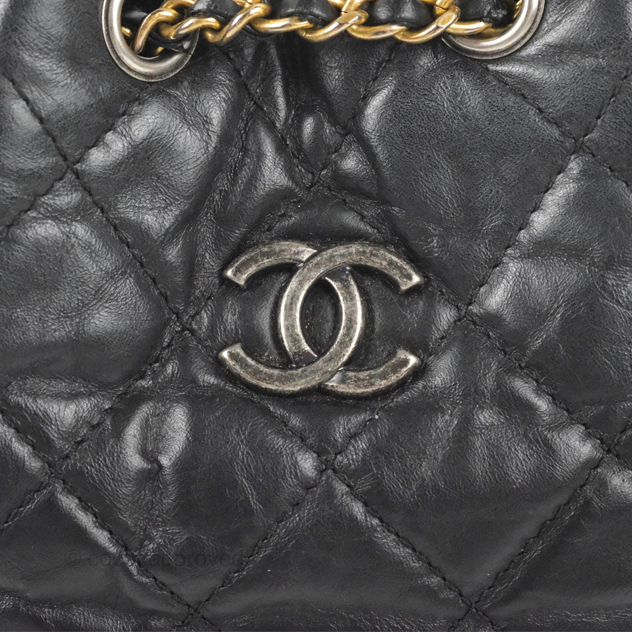 Chanel Medium Gabrielle Backpack Black Aged Calfskin