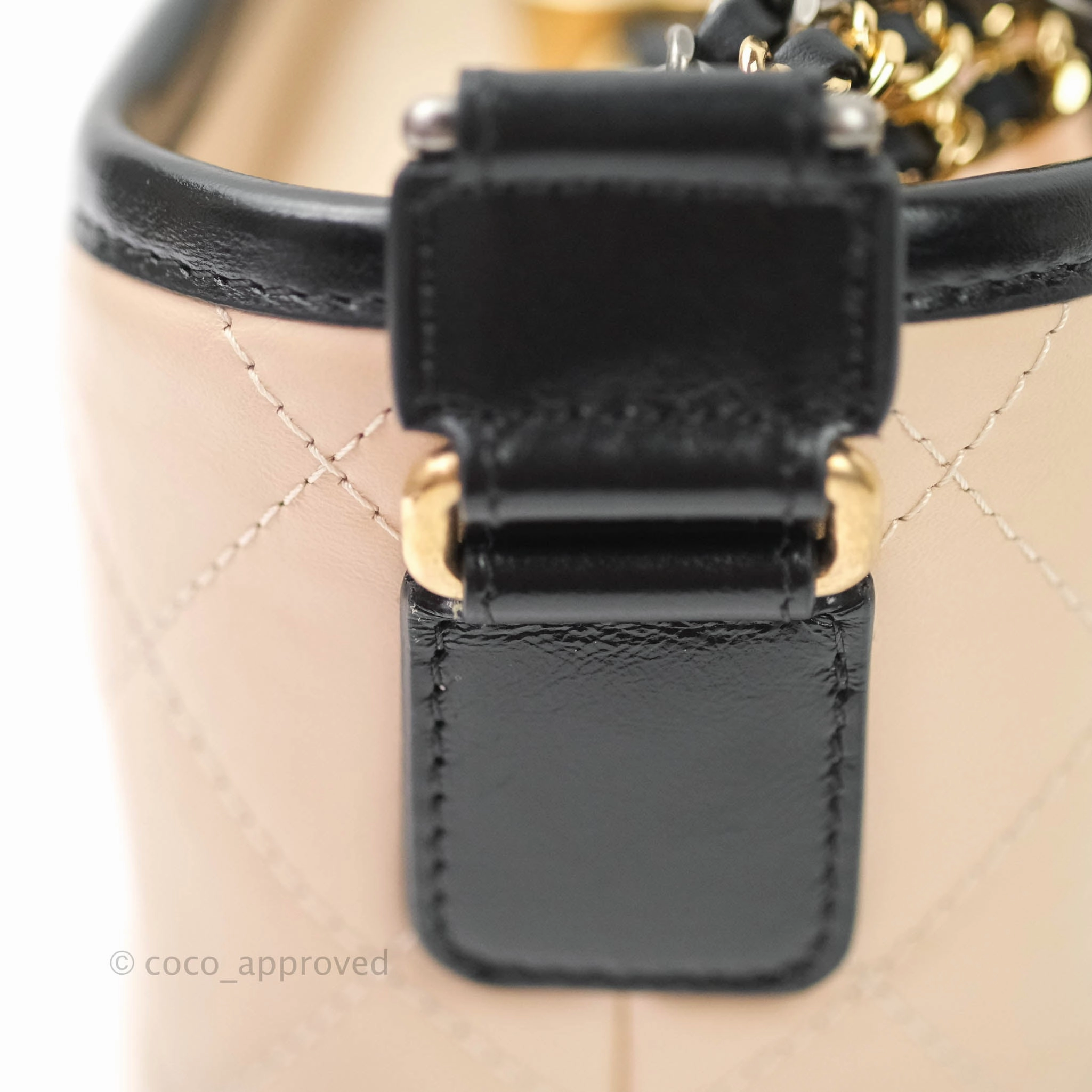 Chanel Medium Gabrielle Beige Black Aged Calfskin