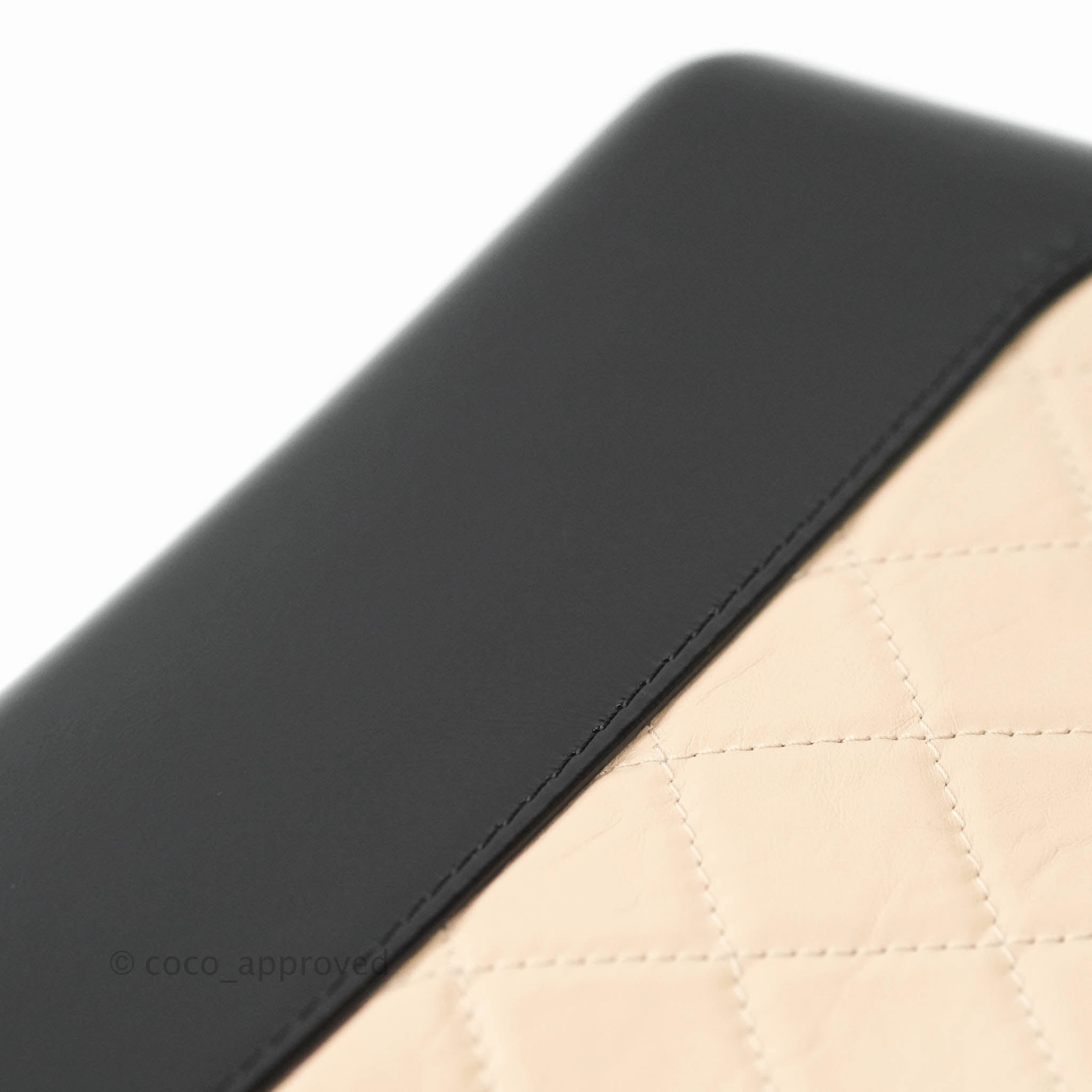 Chanel Medium Gabrielle Beige Black Aged Calfskin
