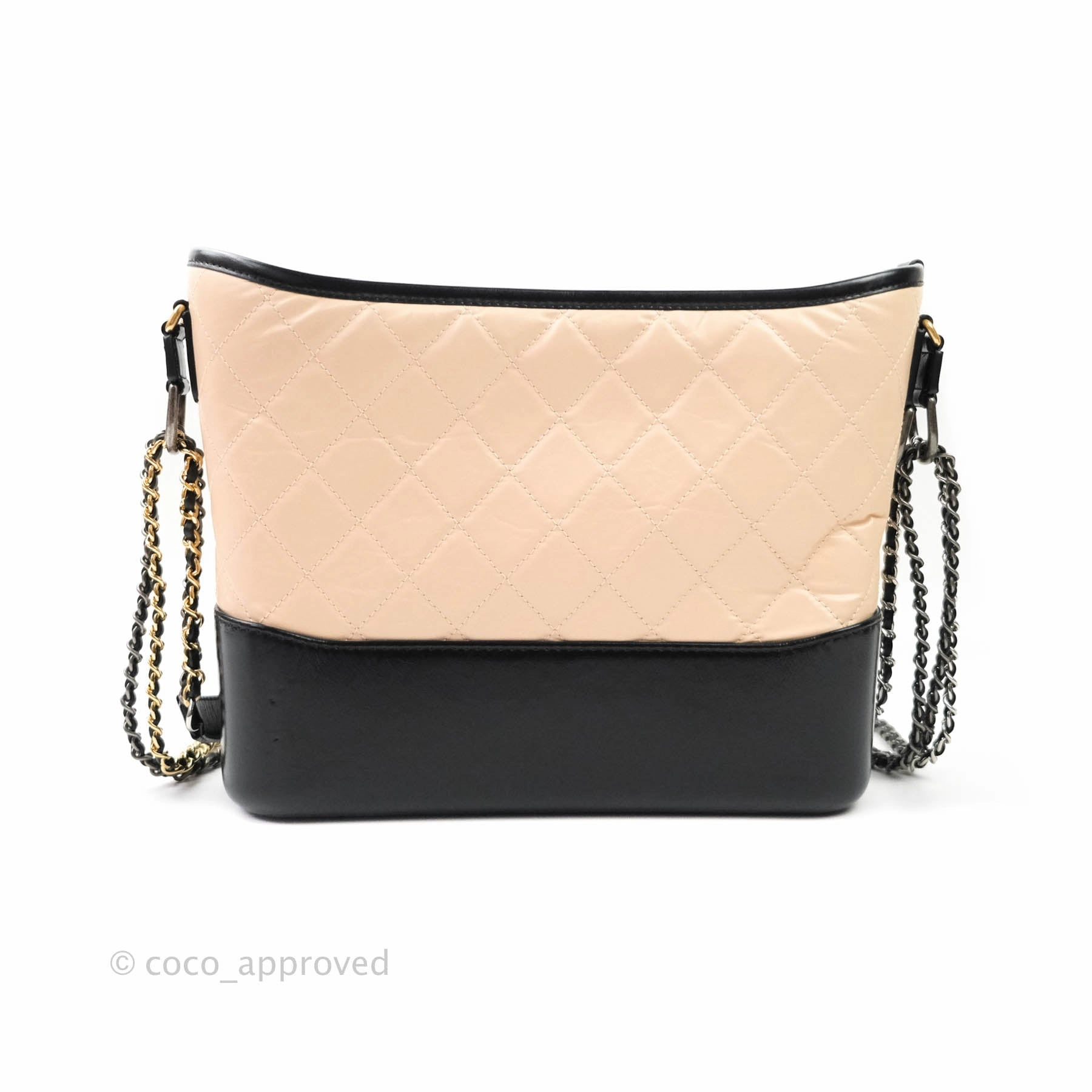 Chanel Medium Gabrielle Beige Black Aged Calfskin