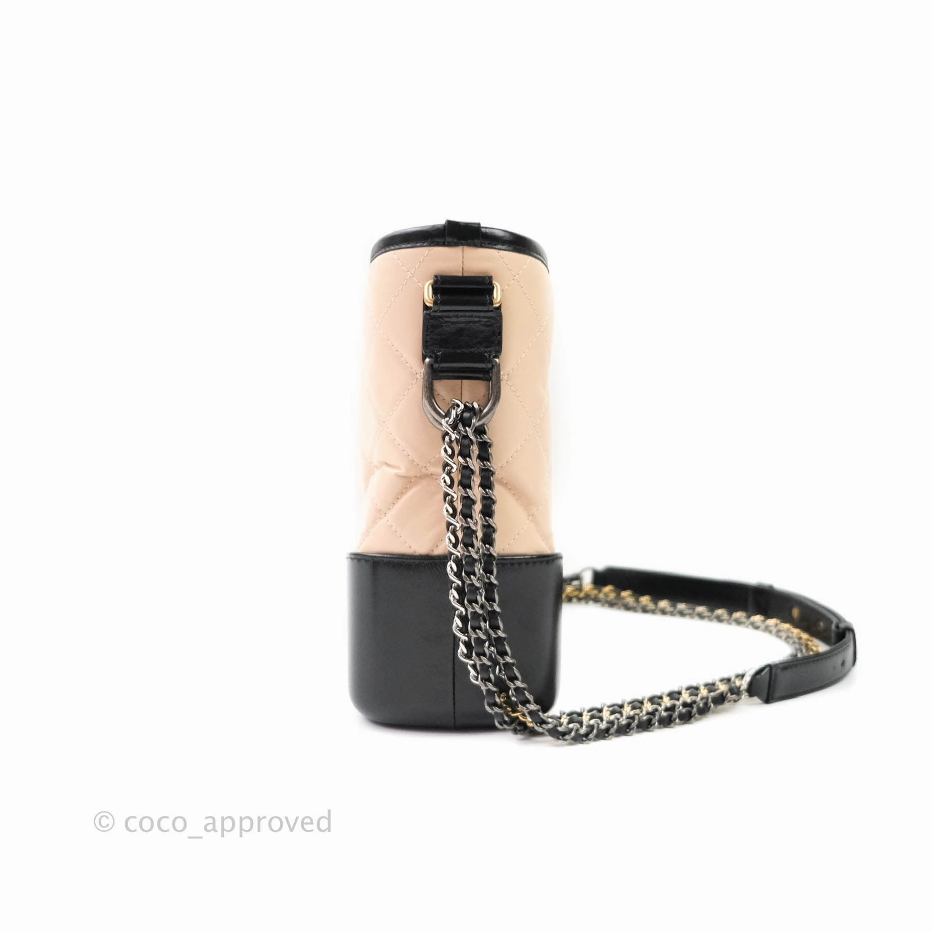Chanel Medium Gabrielle Beige Black Aged Calfskin