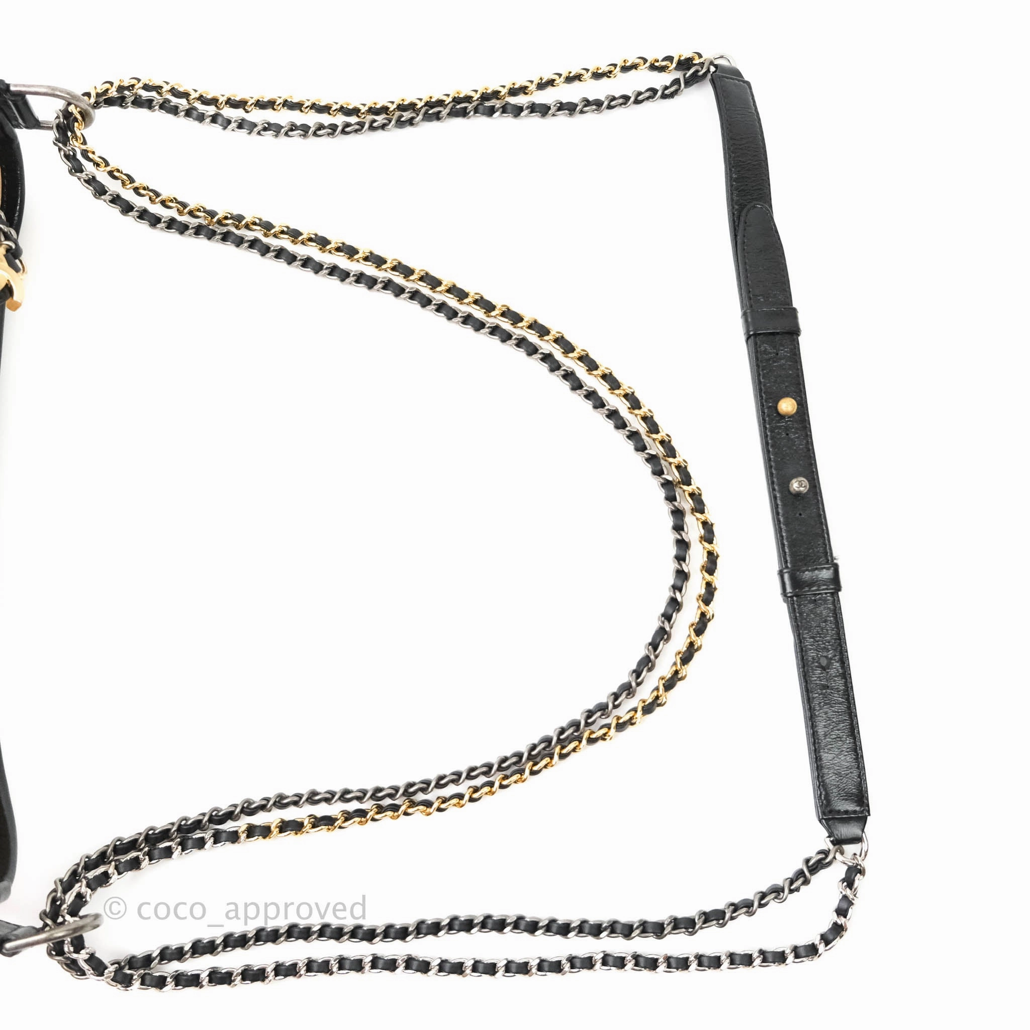 Chanel Medium Gabrielle Beige Black Aged Calfskin