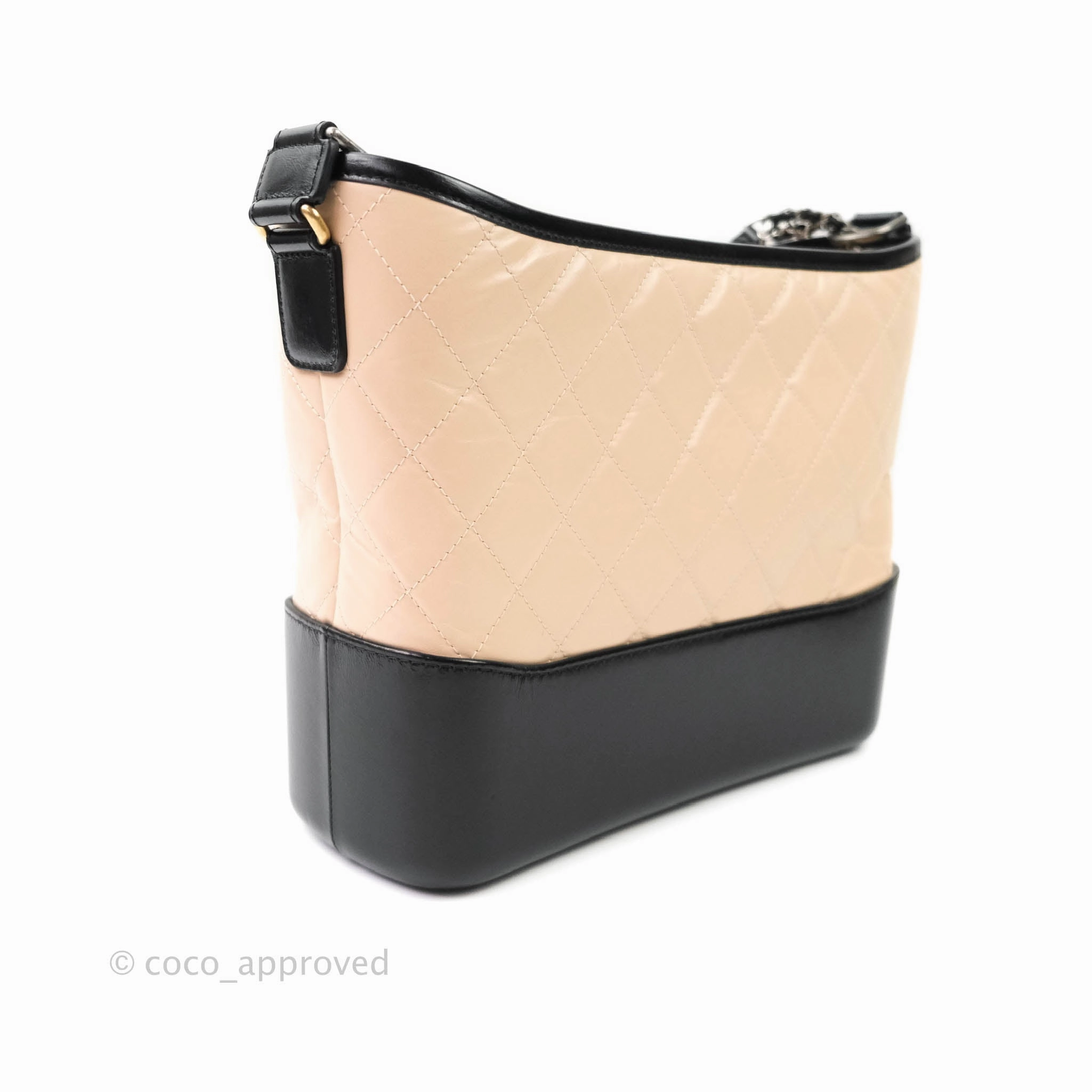 Chanel Medium Gabrielle Beige Black Aged Calfskin
