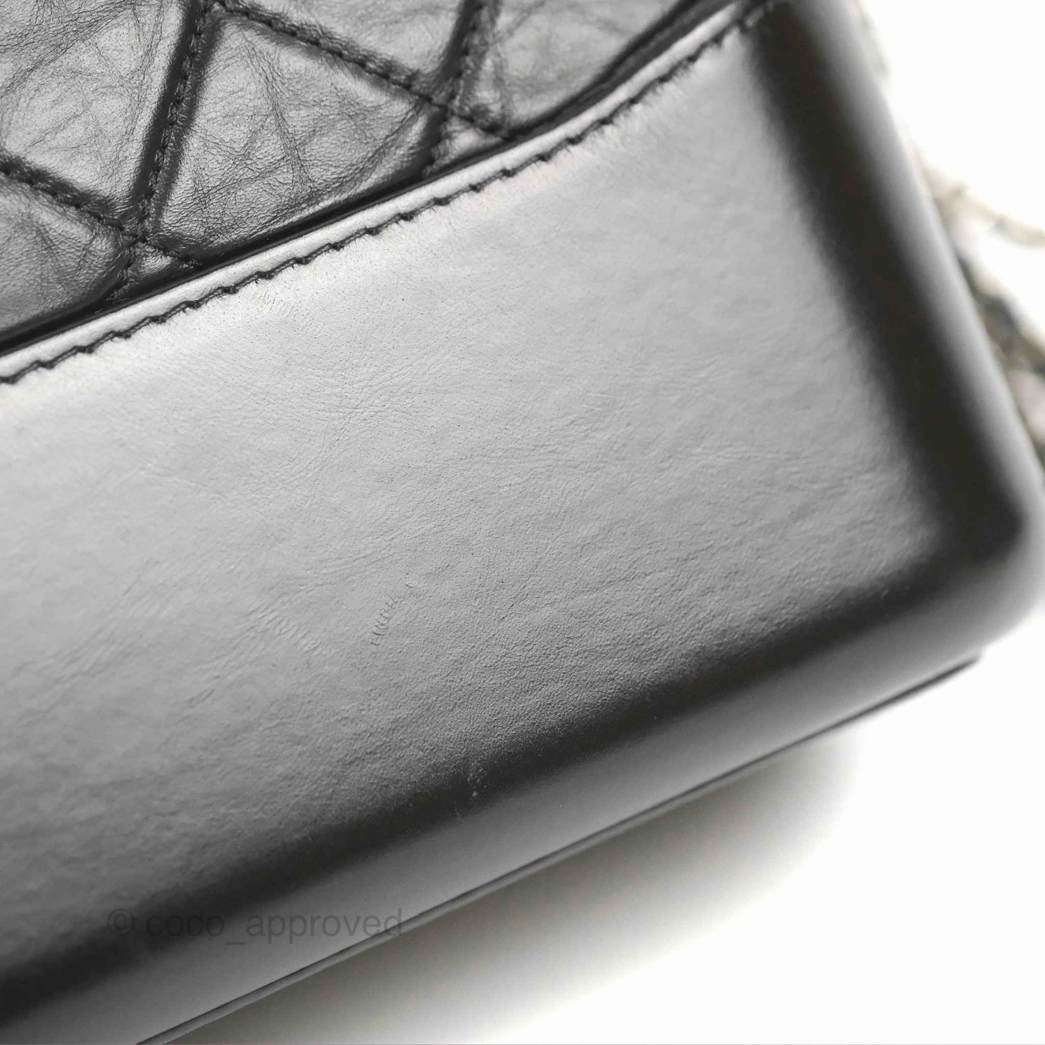 Chanel Medium Gabrielle Hobo Quilted Black Aged Calfskin Mixed Hardware