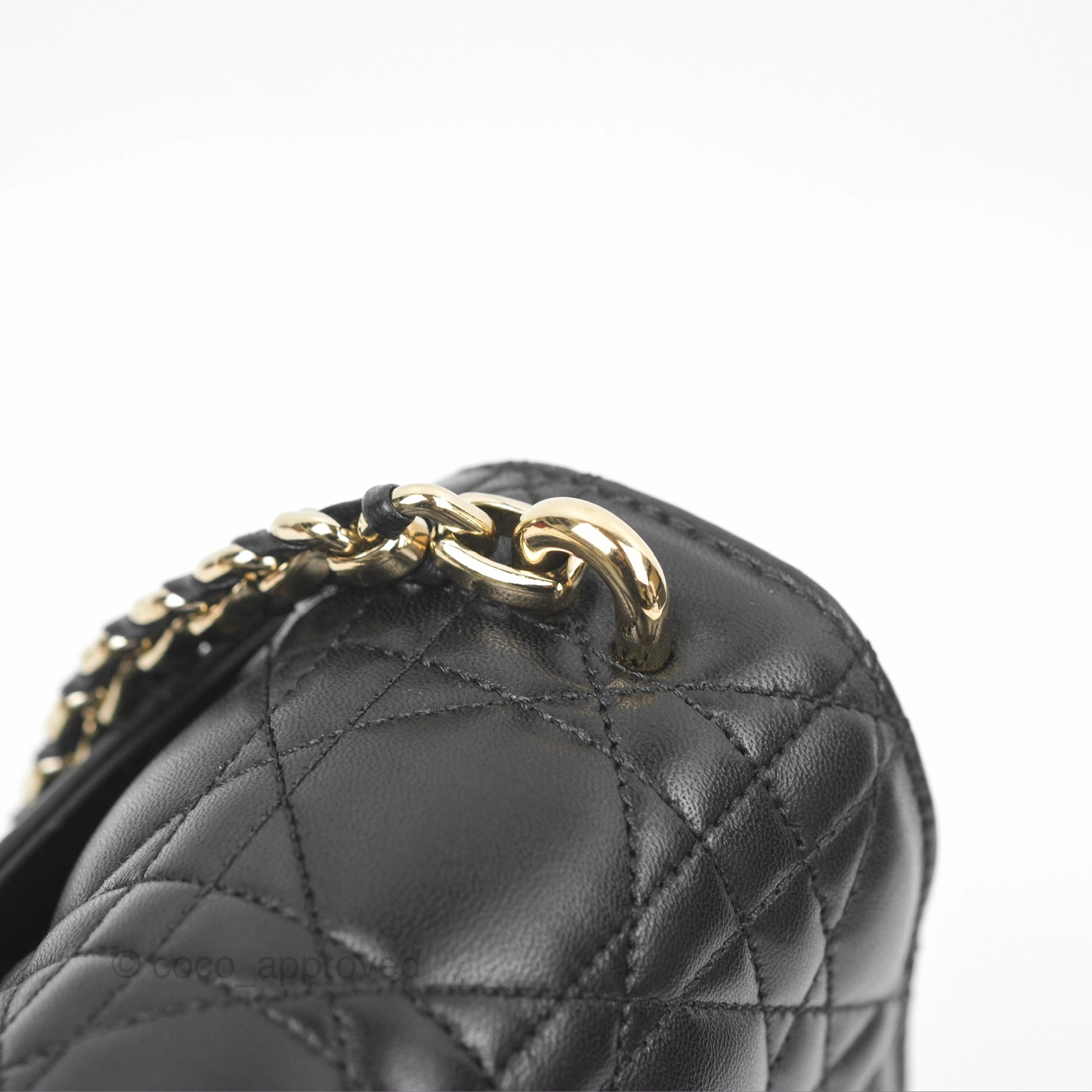 Chanel Medium Miss Dior Flap Bag Black Cannage Lambskin Gold Hardware