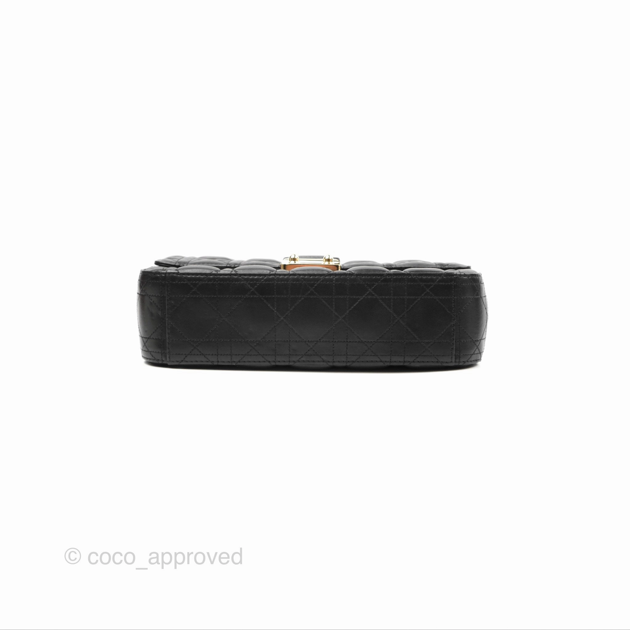 Chanel Medium Miss Dior Flap Bag Black Cannage Lambskin Gold Hardware