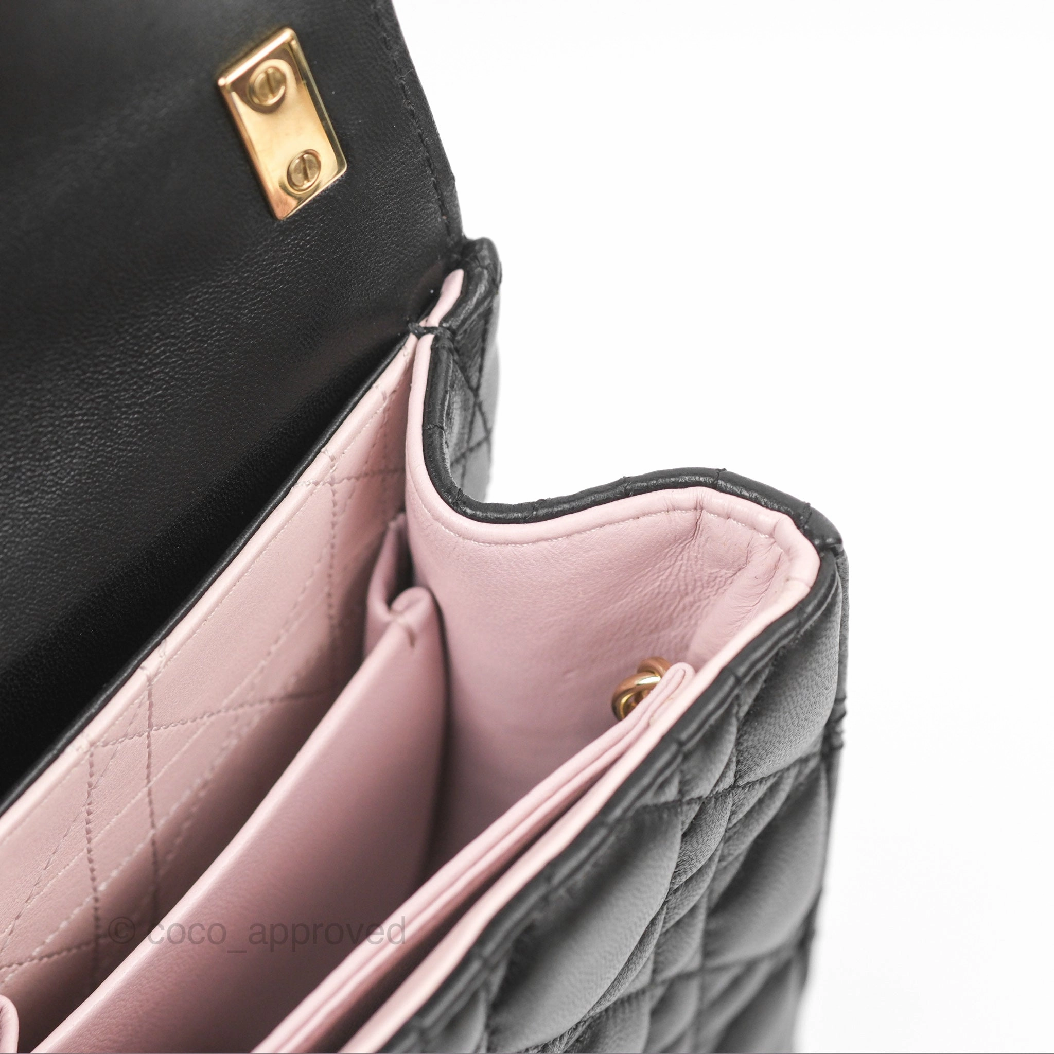 Chanel Medium Miss Dior Flap Bag Black Cannage Lambskin Gold Hardware