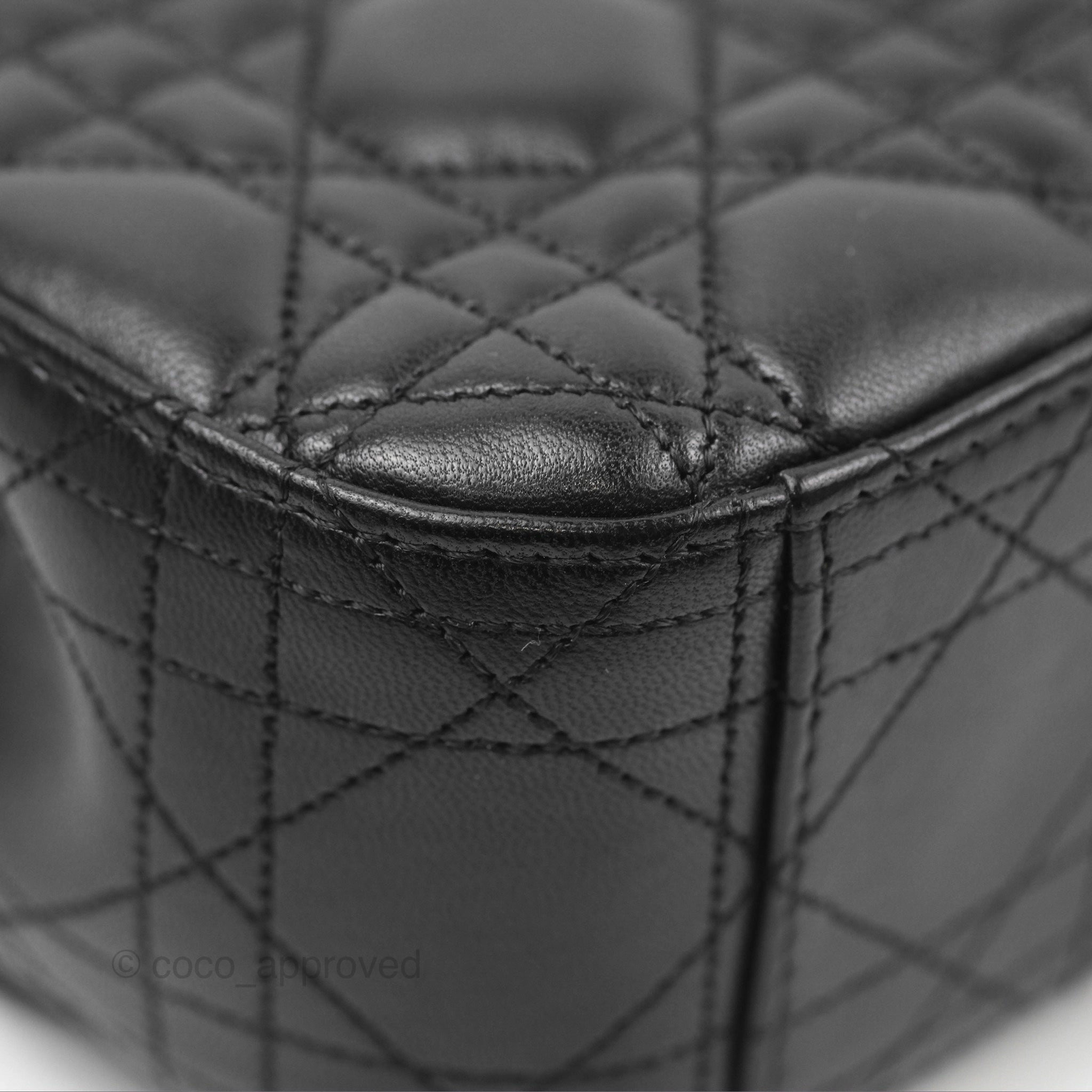 Chanel Medium Miss Dior Flap Bag Black Cannage Lambskin Gold Hardware