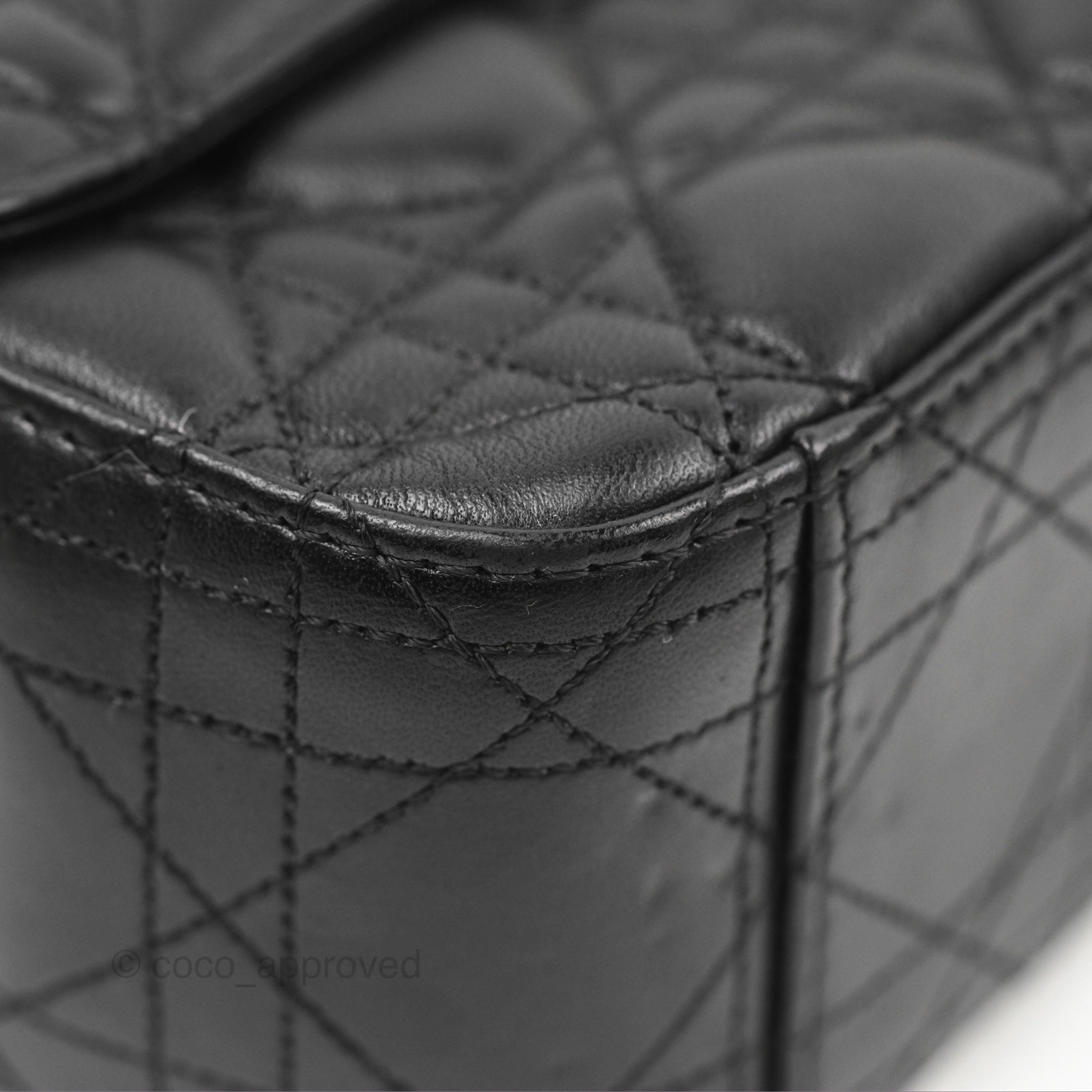 Chanel Medium Miss Dior Flap Bag Black Cannage Lambskin Gold Hardware