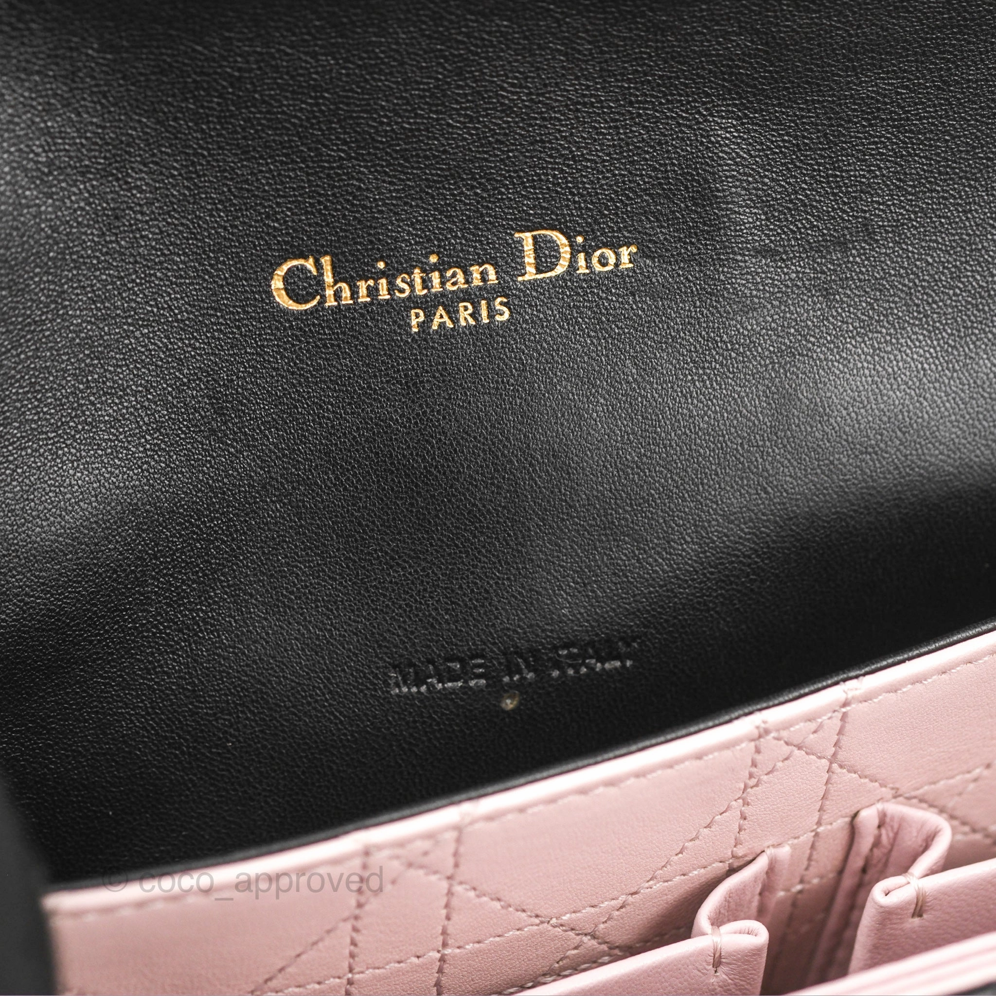 Chanel Medium Miss Dior Flap Bag Black Cannage Lambskin Gold Hardware