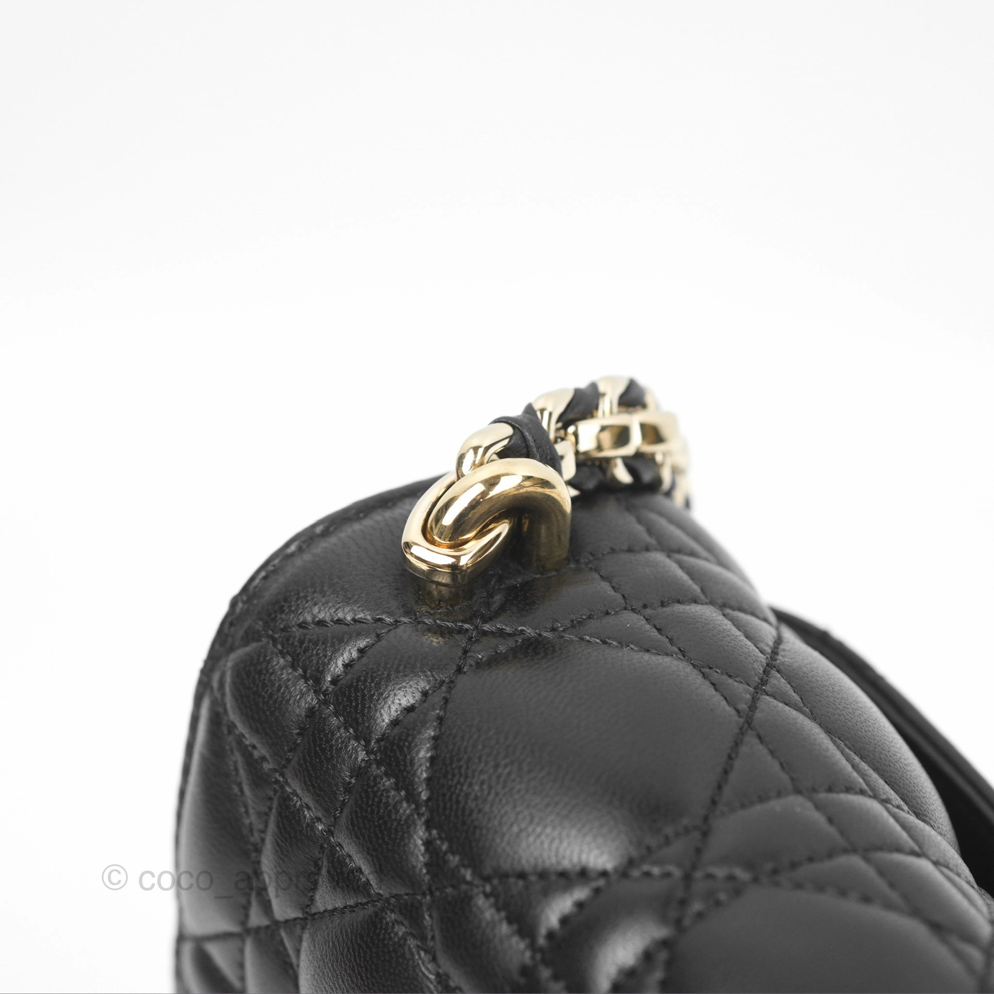 Chanel Medium Miss Dior Flap Bag Black Cannage Lambskin Gold Hardware