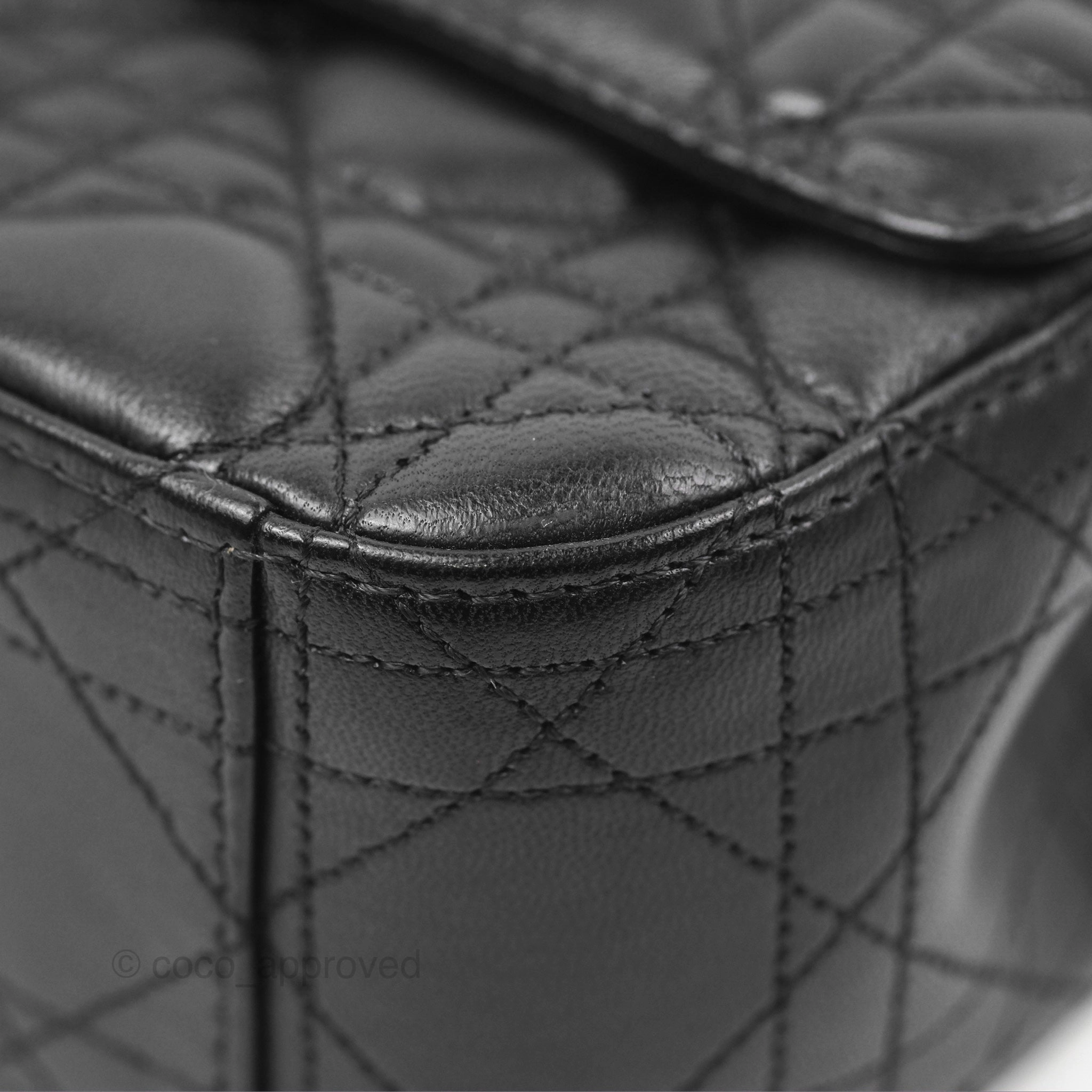 Chanel Medium Miss Dior Flap Bag Black Cannage Lambskin Gold Hardware