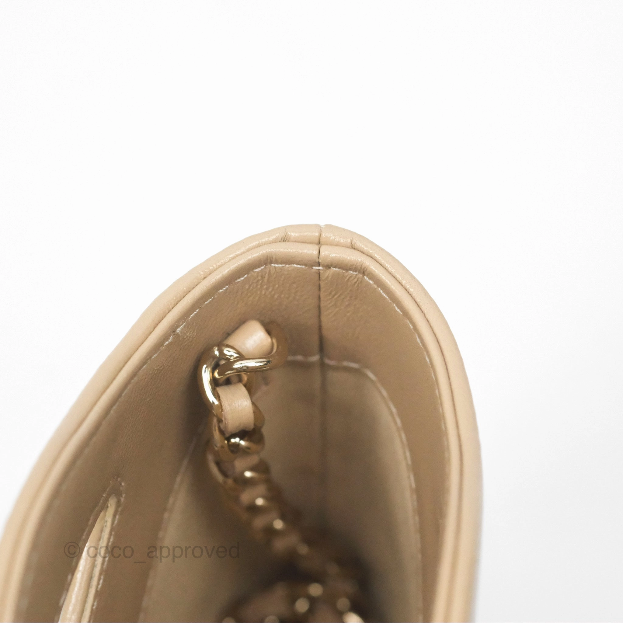Chanel Micro 31 Beige Bucket Bag Shiny Calfskin Gold Hardware
