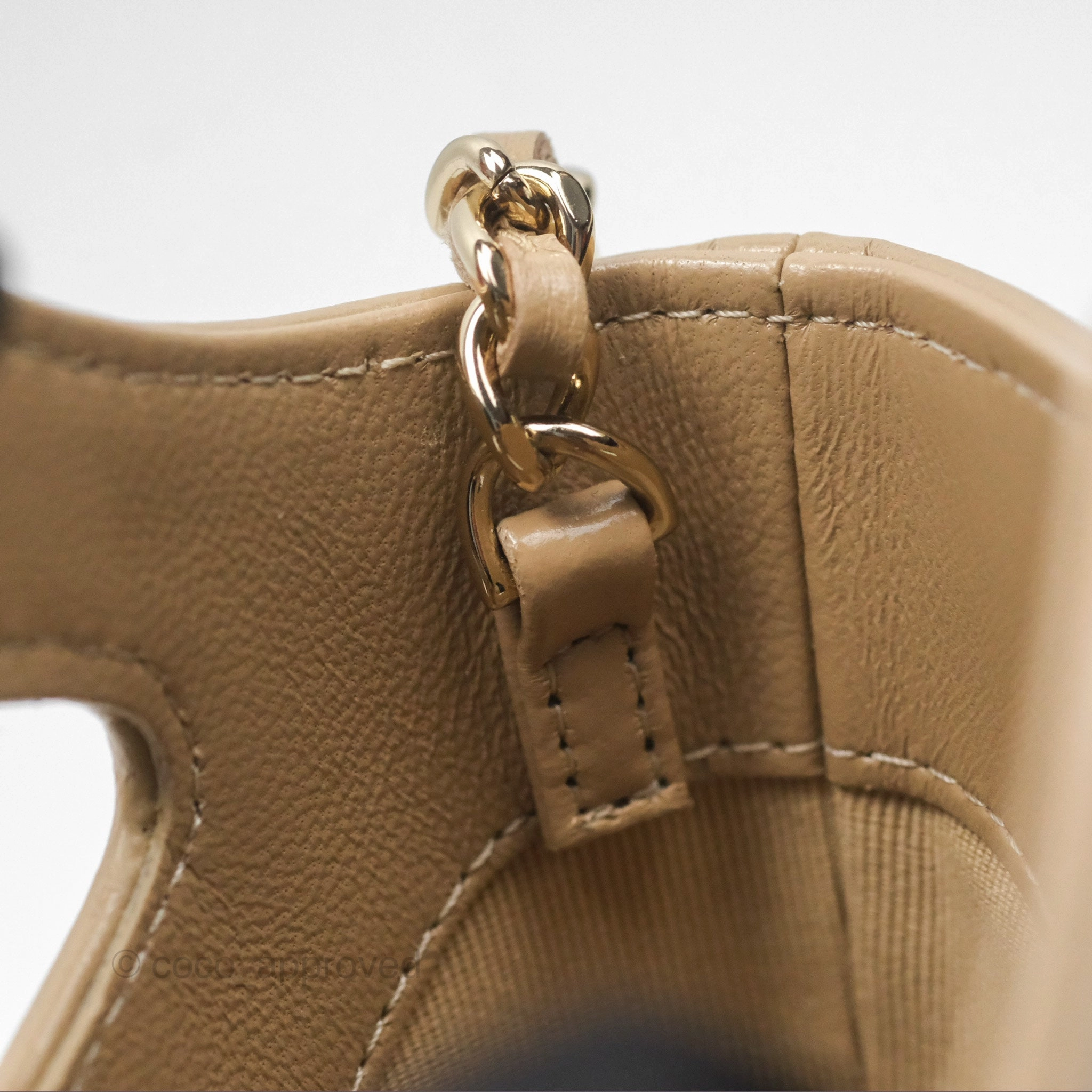 Chanel Micro 31 Beige Bucket Bag Shiny Calfskin Gold Hardware