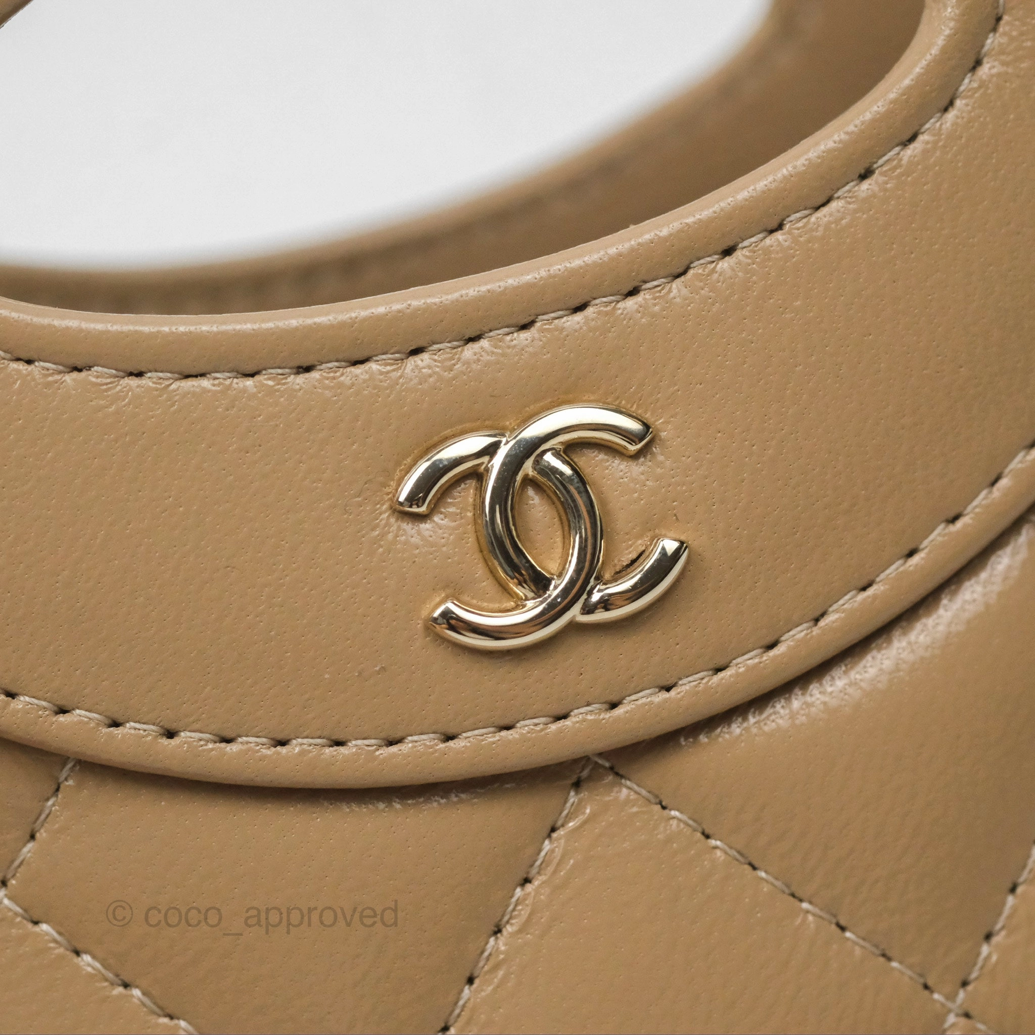 Chanel Micro 31 Beige Bucket Bag Shiny Calfskin Gold Hardware