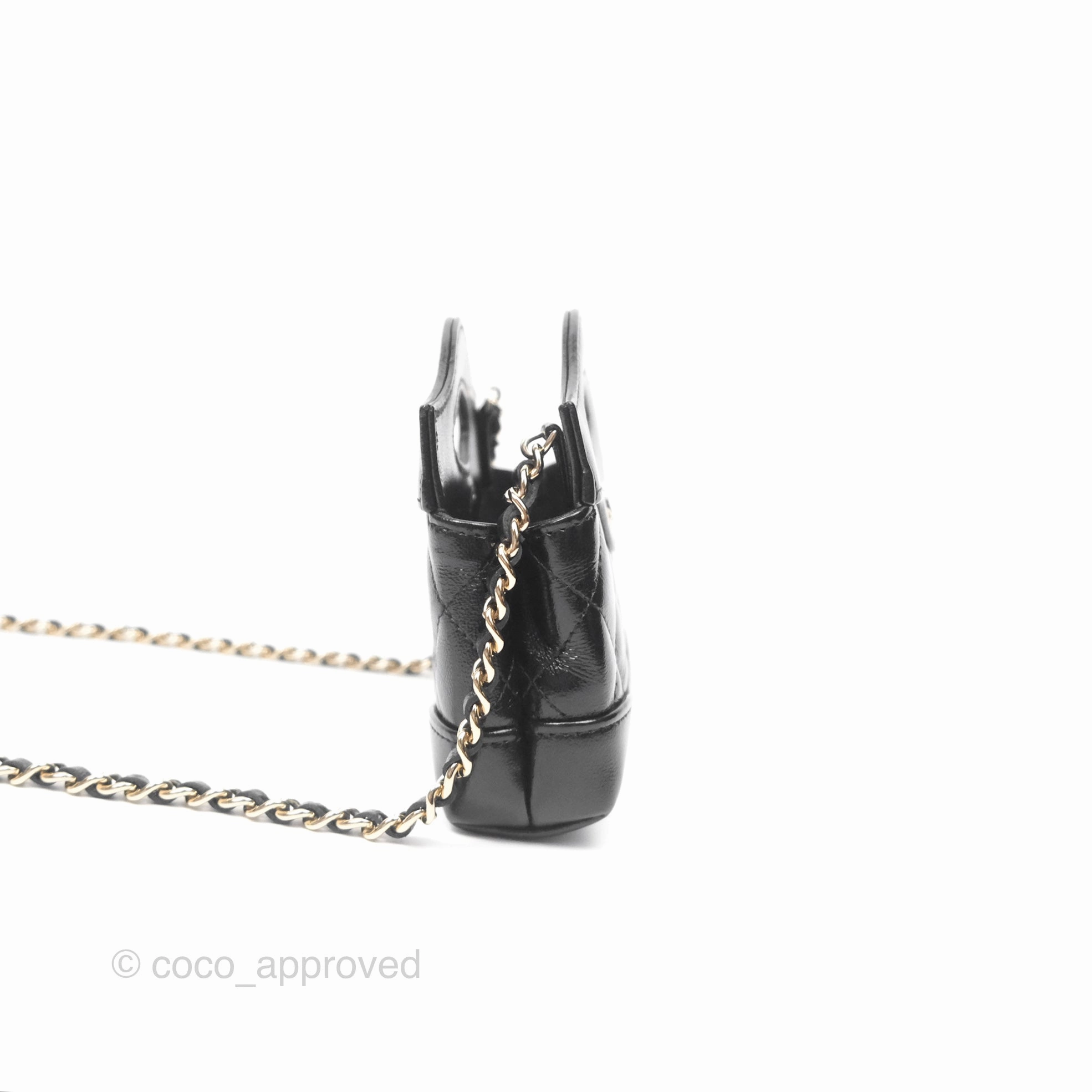Chanel Micro 31 Black Shiny Calfskin Gold Hardware