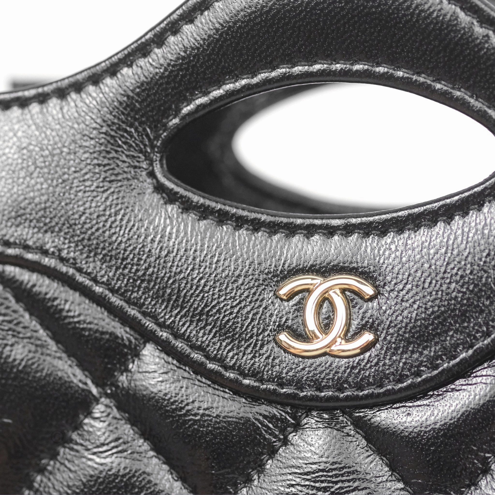 Chanel Micro 31 Black Shiny Calfskin Gold Hardware