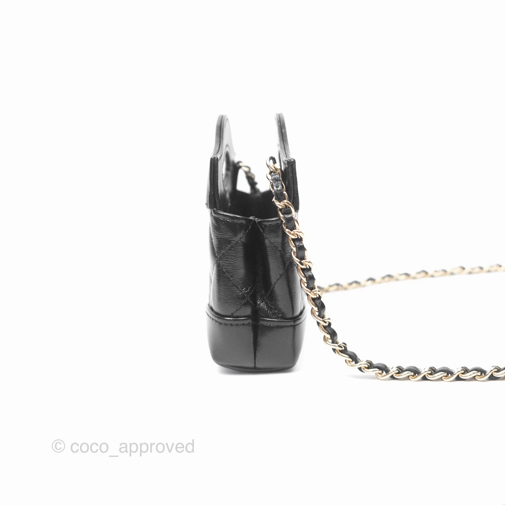 Chanel Micro 31 Black Shiny Calfskin Gold Hardware