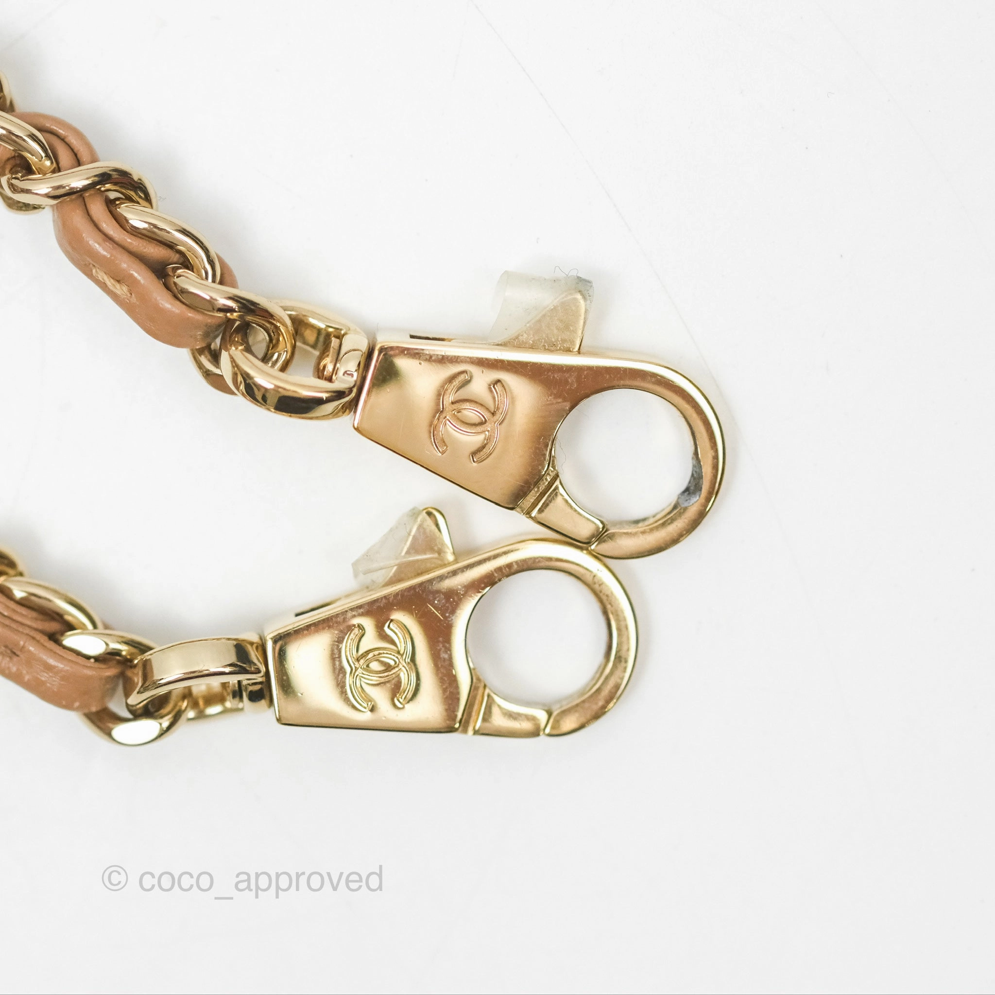 Chanel Mini Coco Handle Quilted Beige Caviar Gold Hardware