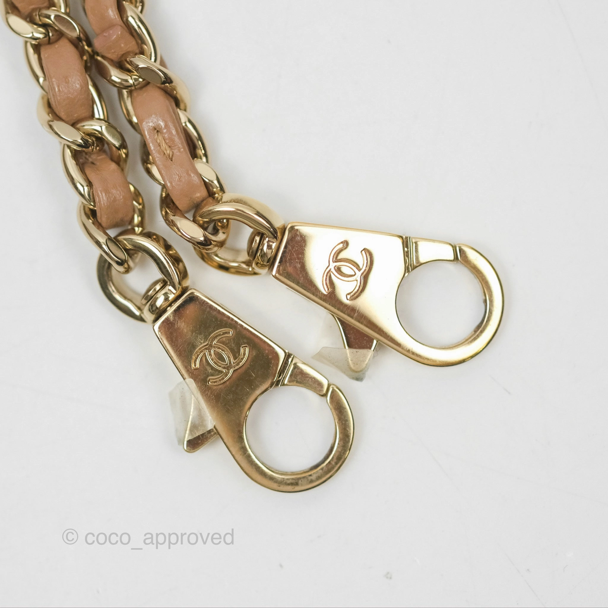 Chanel Mini Coco Handle Quilted Beige Caviar Gold Hardware