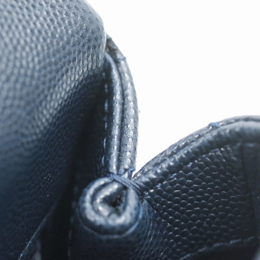 Chanel Mini Coco Handle Quilted Navy Caviar Gold Hardware Lizard Embossed Handle