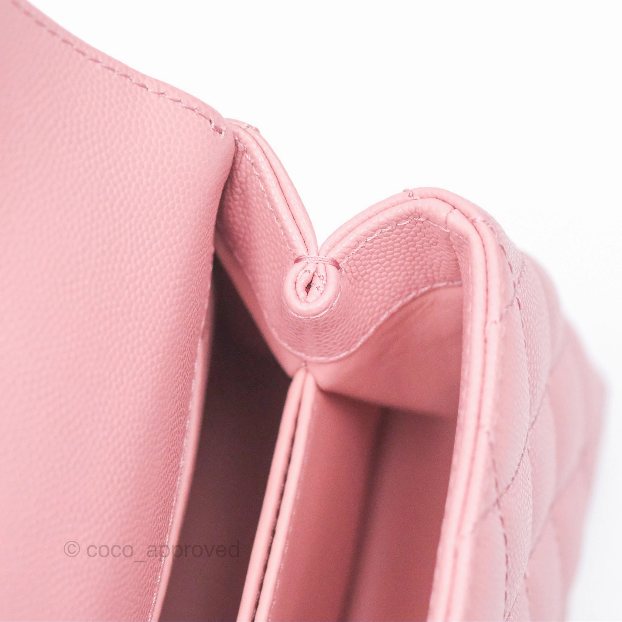 Chanel Mini Coco Handle Quilted Pink Caviar Gold Hardware