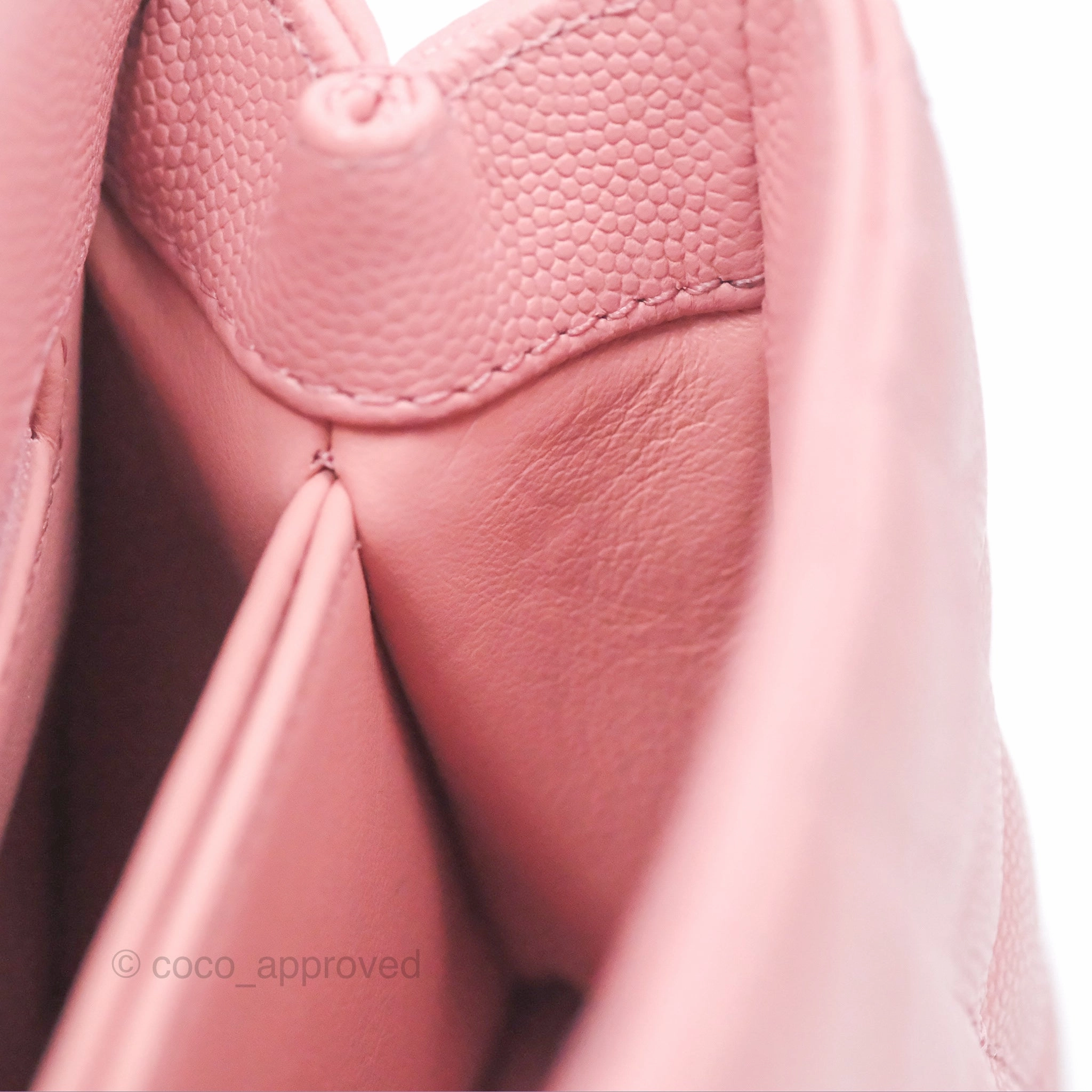 Chanel Mini Coco Handle Quilted Pink Caviar Gold Hardware