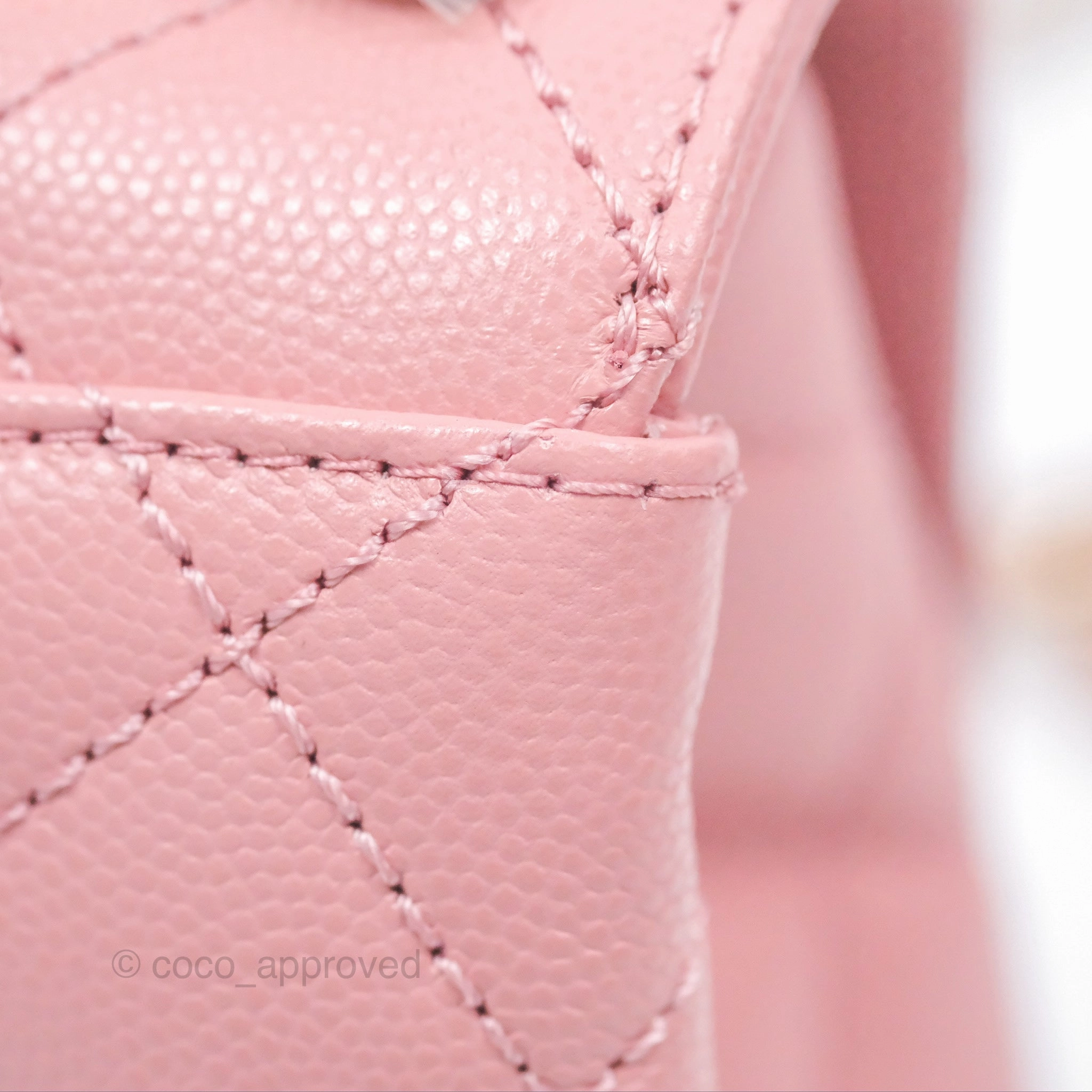 Chanel Mini Coco Handle Quilted Pink Caviar Gold Hardware