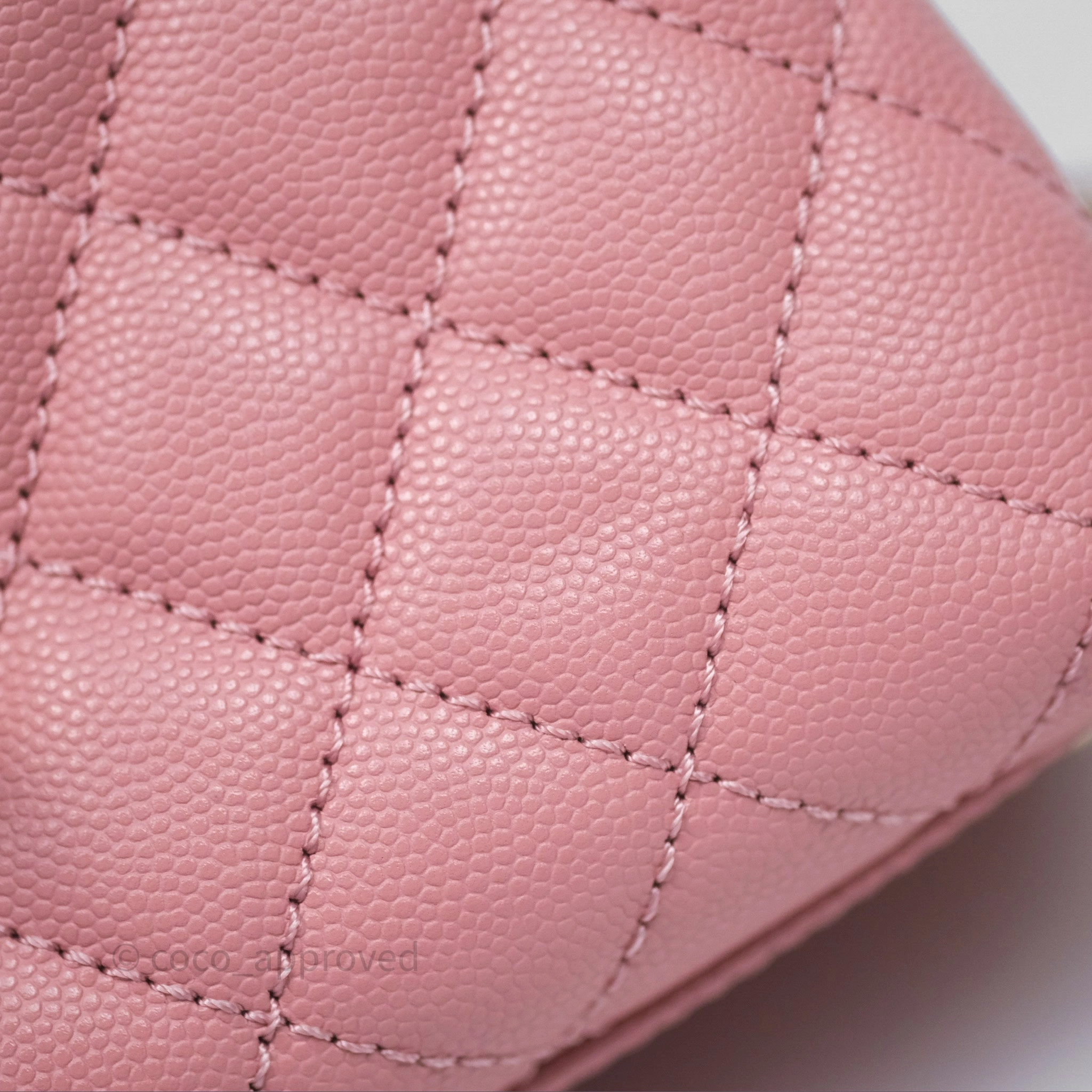 Chanel Mini Coco Handle Quilted Pink Caviar Gold Hardware