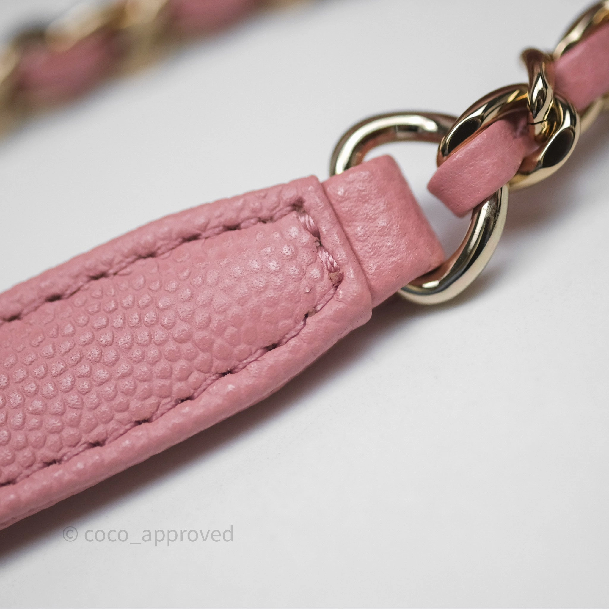 Chanel Mini Coco Handle Quilted Pink Caviar Gold Hardware