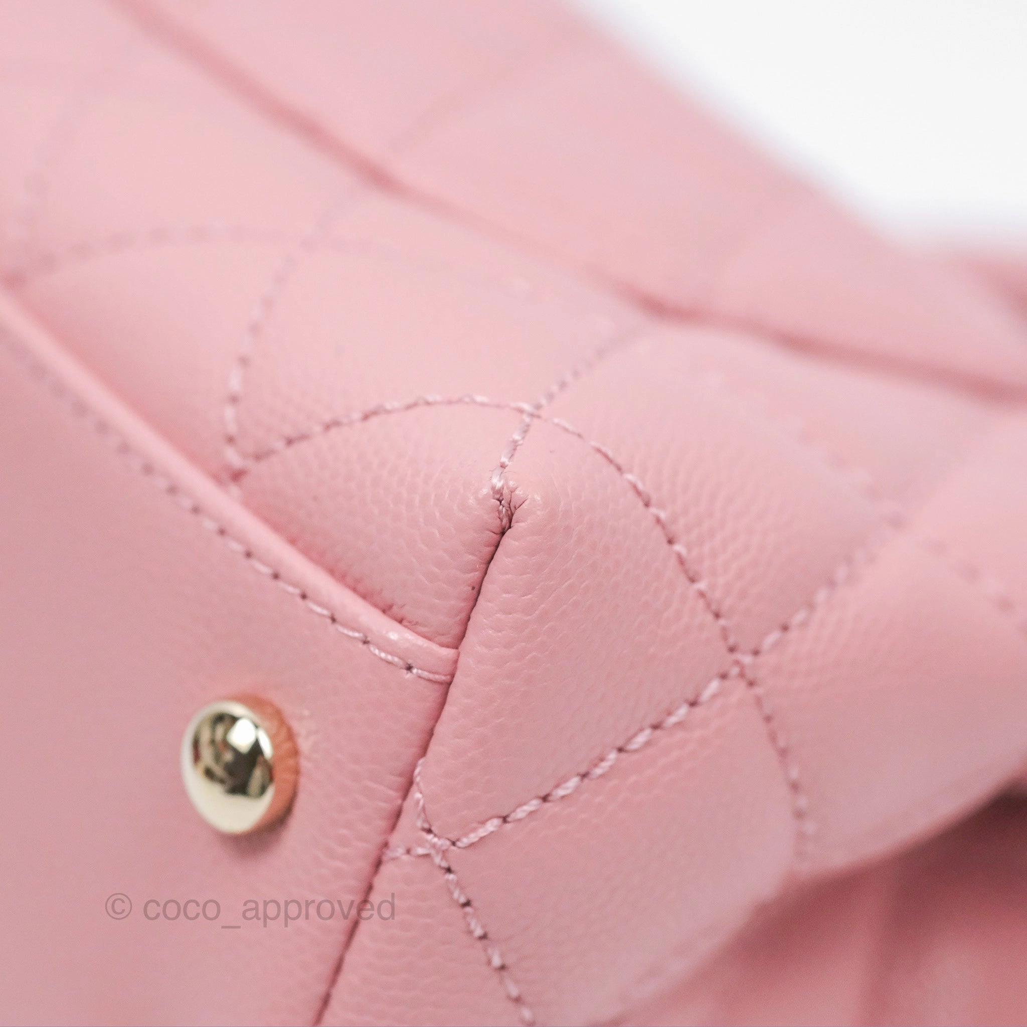 Chanel Mini Coco Handle Quilted Pink Caviar Gold Hardware