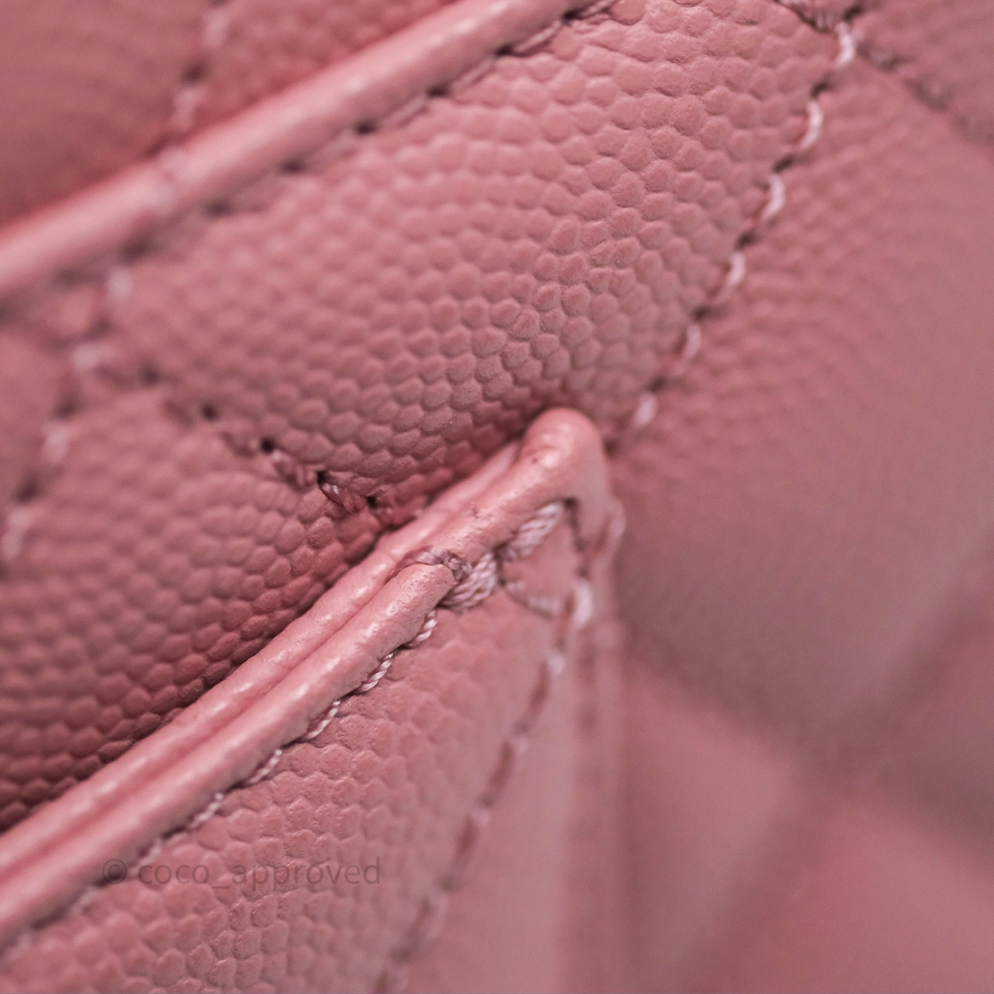 Chanel Mini Coco Handle Quilted Pink Caviar Gold Hardware
